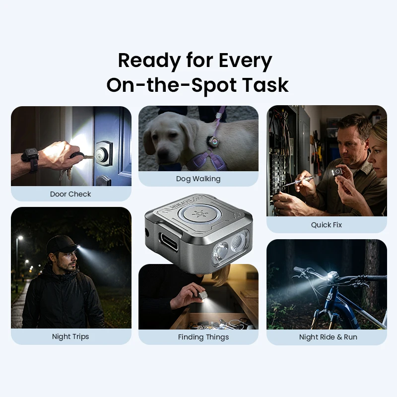 SOFIRN Mini EDC SE1 300LM Pocket Flashlight RGB Signal Ring with UV Light and Magnetic for Night Run Door Check