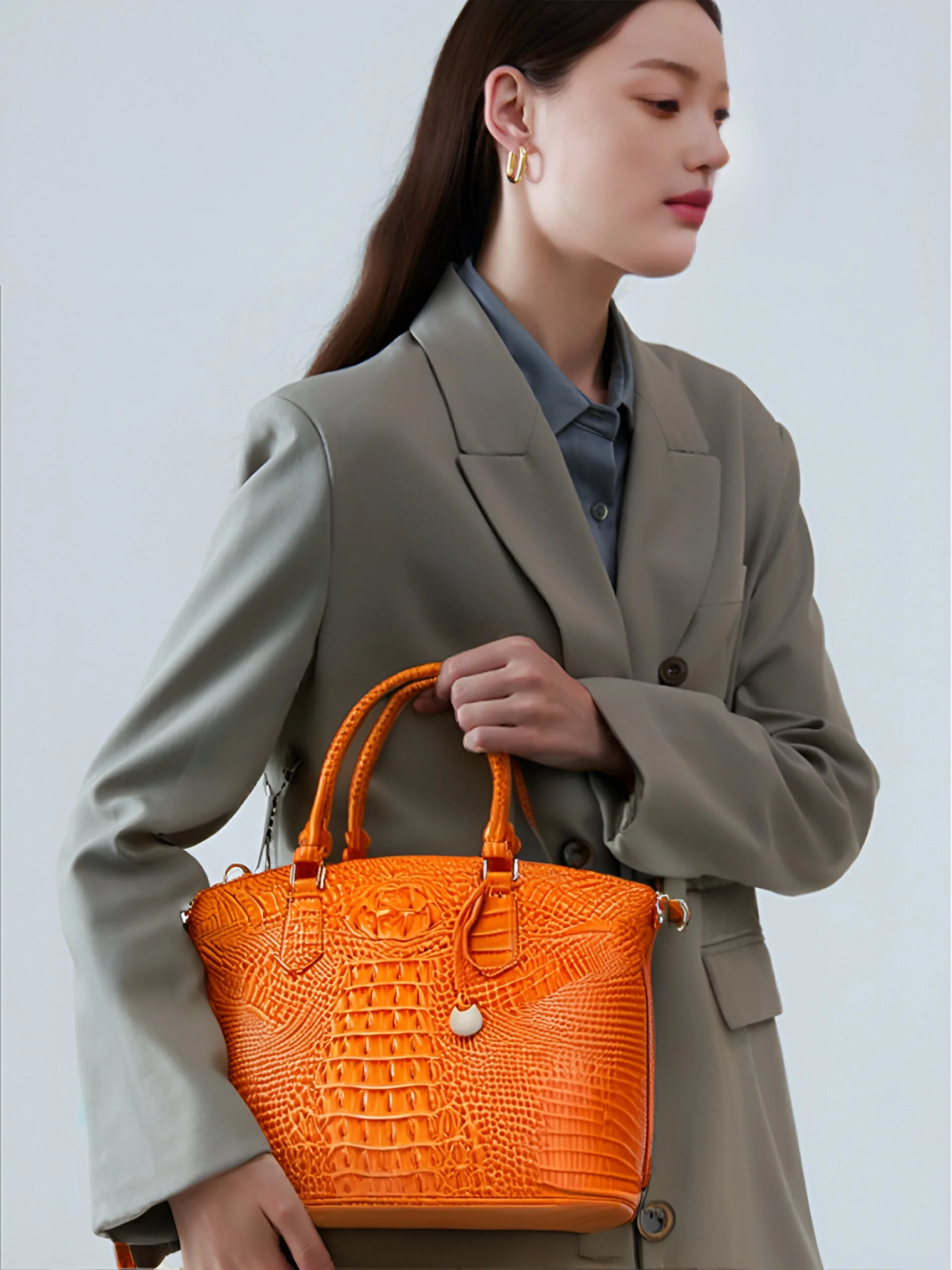 Embossed Dome Tote Bag for Women Convertible Top Handle Shoulder Bag with Detachable Strap Zipper Closure Lightweight Portable Daily Purse Ideal for Outdoor Hiking Camping Travel Weekend Getaway Daily Commute Casual Outing and Multi Occasion Daily Use