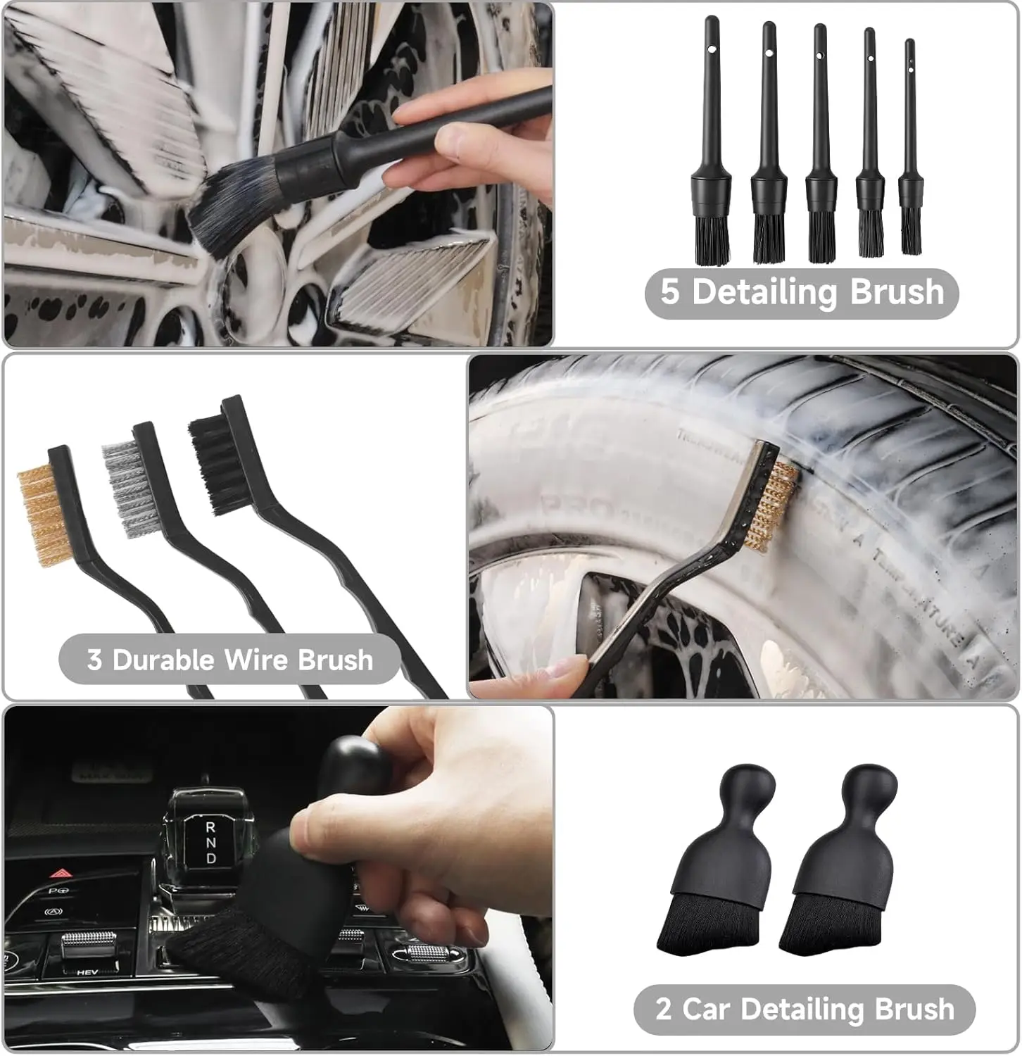 Car Detailing Kit, 36Pcs Professional Car Cleaning Tools for Interior Exterior Wheels, with Windshield Tool and Storage Box