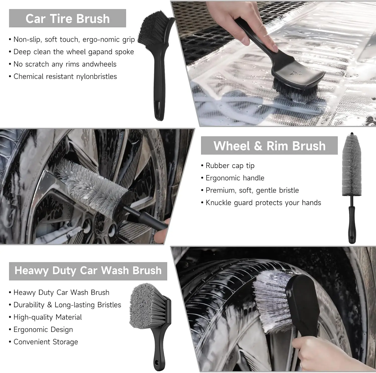 Car Detailing Kit, 36Pcs Professional Car Cleaning Tools for Interior Exterior Wheels, with Windshield Tool and Storage Box