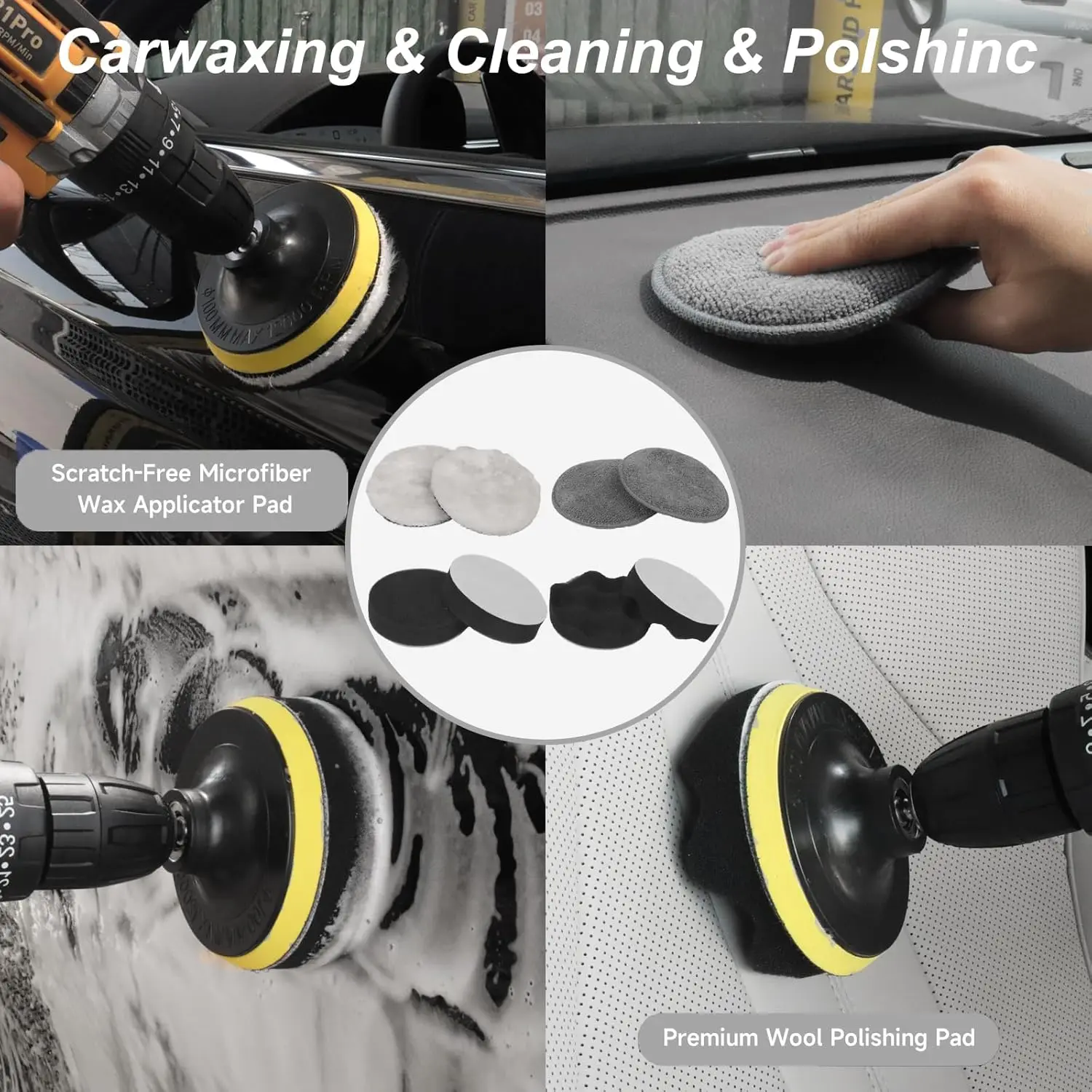 Car Detailing Kit, 36Pcs Professional Car Cleaning Tools for Interior Exterior Wheels, with Windshield Tool and Storage Box