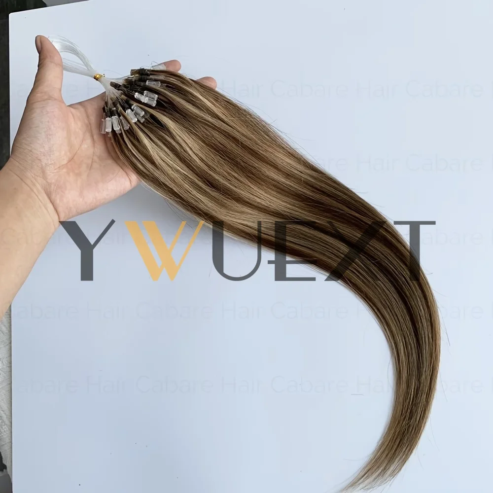 Shipping from the USA Micro Loop Ring Human Hair Extensions 12"-20" Natural Straight Black Brown Blonde Link Hair 50pcs Micro Beads Extensions 30g/pack for Women
