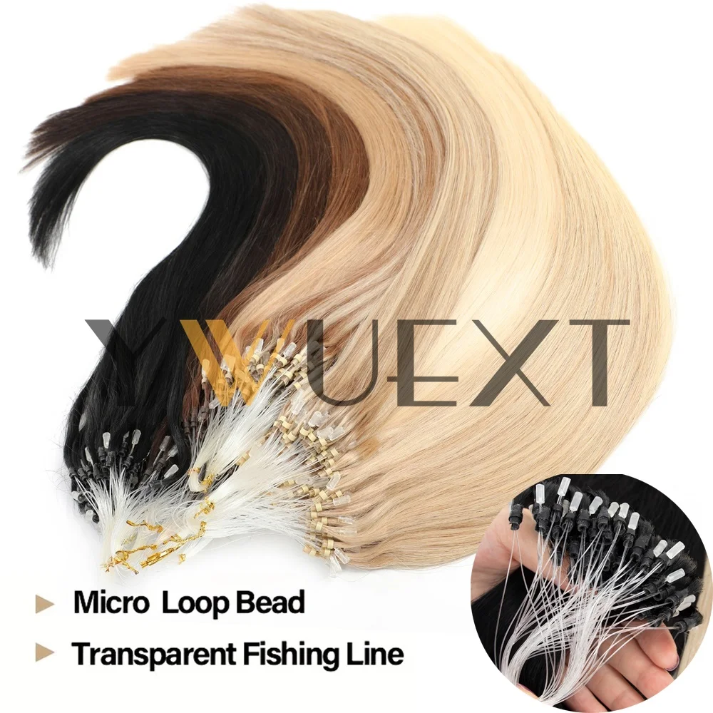 Shipping from the USA Micro Loop Ring Human Hair Extensions 12"-20" Natural Straight Black Brown Blonde Link Hair 50pcs Micro Beads Extensions 30g/pack for Women
