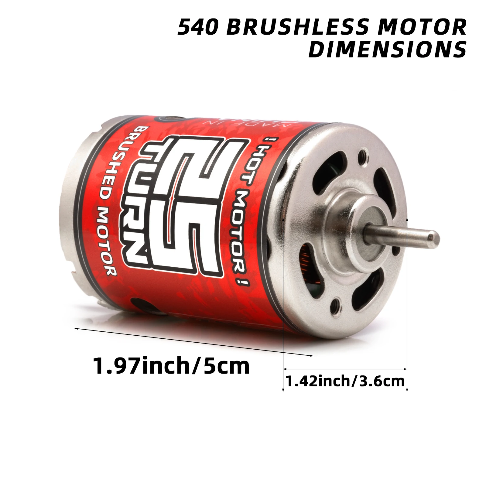RCXAZ RC 540 PRO Brushed Motor 12T 16T 25T 40T 55T 75T RC 540 Brushed Motor Waterproof For 1/10 RC Car Rock Crawler Buggy Truck Off-Road Vehicle Arrma Traxxas HSP Redcat RC4WD Tamiya Axial SCX10 D90 HPI Upgrade Parts