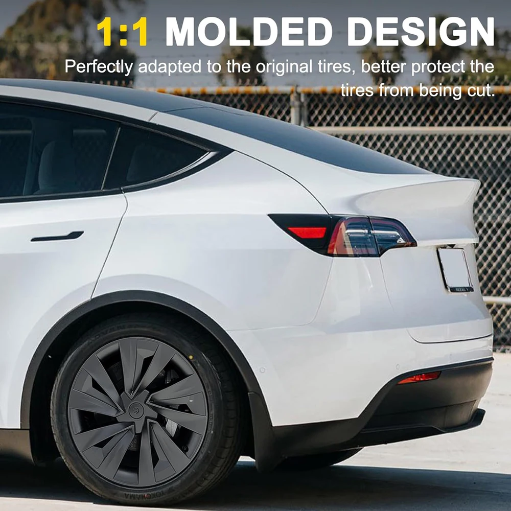 4PCS 19-Inch Wheel Cover for Tesla New Model Y Juniper Performance Hub Caps Crossflow Tire Hubcaps Full Rims Accessories 2025-26