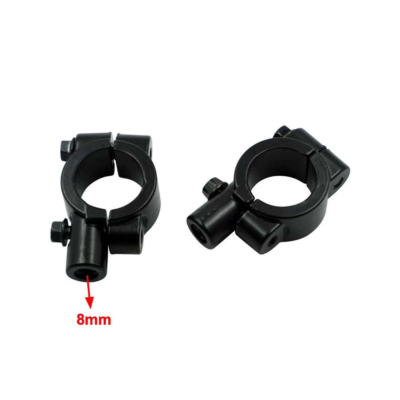 2Pcs 22mm Motorcycle Handlebar Mirror Mount Clamp 8mm Thread Universal Rear View Mirror Holder Adapter Black Base Accessories