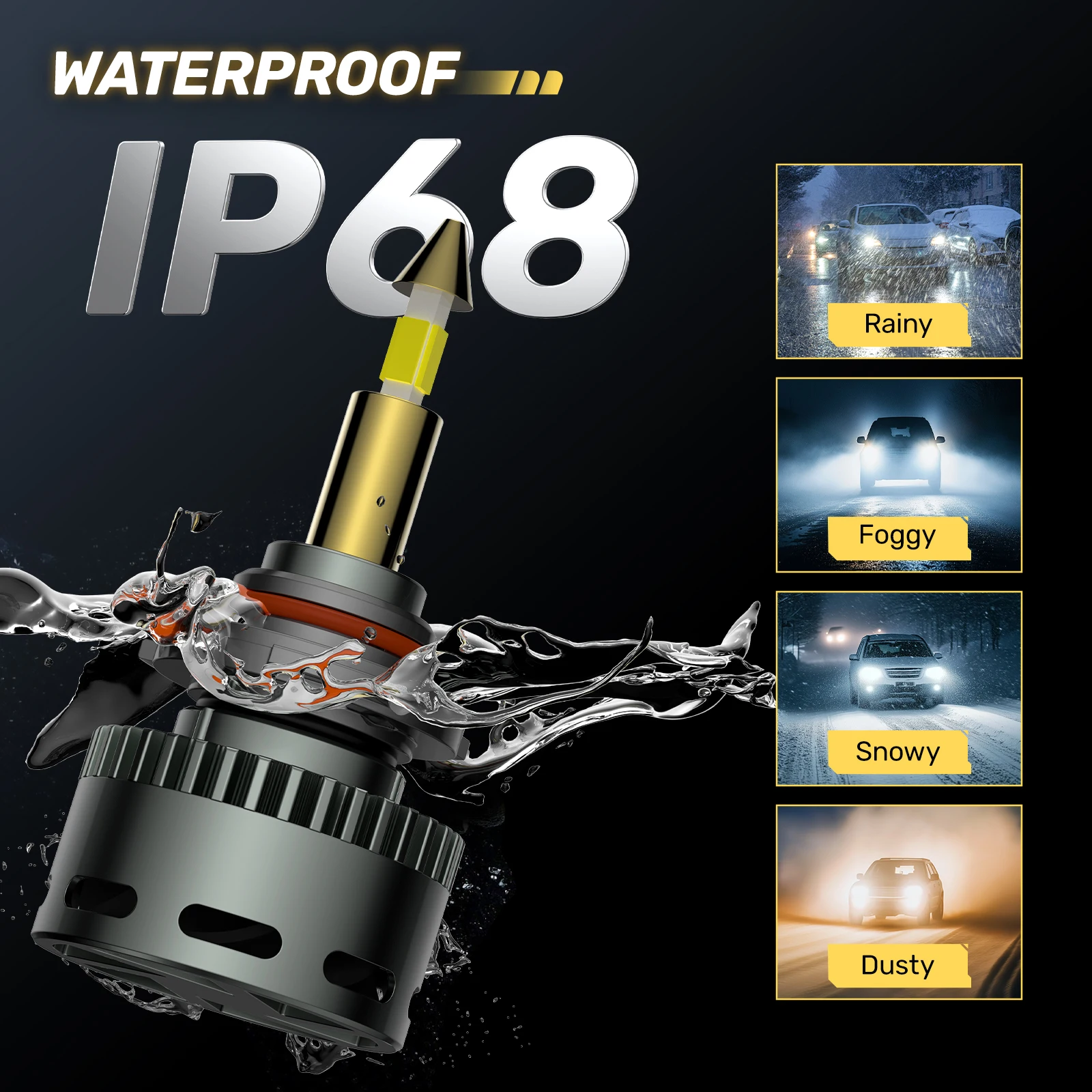 9005/HB3 LED Headlight Bulbs 130W 9-16V 40000LM 6500K 360° Full Illumination 12PCS CSP Chips Car High $ Low Beam Light