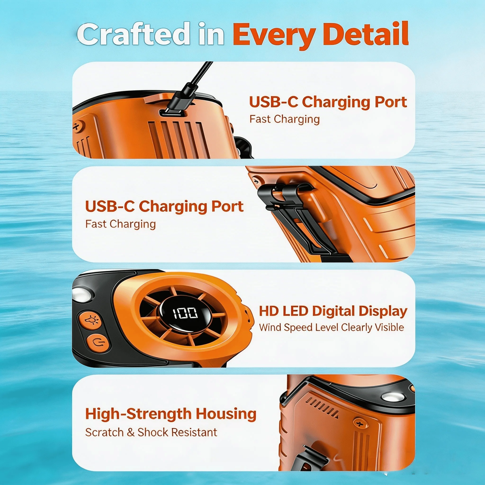 2026 3-in1 Waist Fan, Portable Fan, Handheld Fan, Neck Fan, Mini Fan, Desktop Fan, Can Be Used as an Emergency Power Bank, 5000mAh 10H Long Lasting, 100 Speed Adjustable, LED Flashlight & SOS Light, Flashlight, Type-C Rechargeable