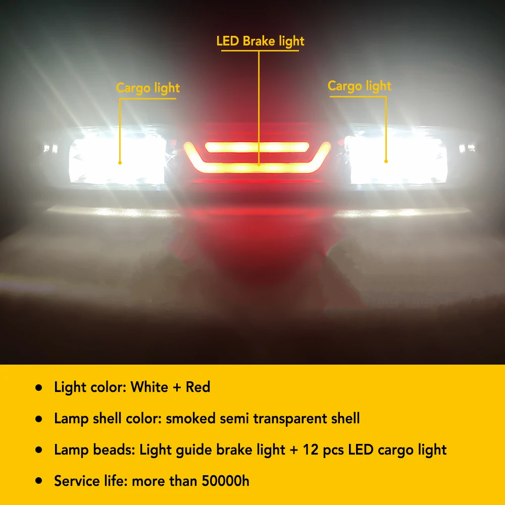1Pcs LED 3rd Third Brake Light Red White Fit For Chevy Silverado 1500 2500 HD 3500 HD 2007-2013 For GMC Sierra 1500 2500 HD Brake Lamp