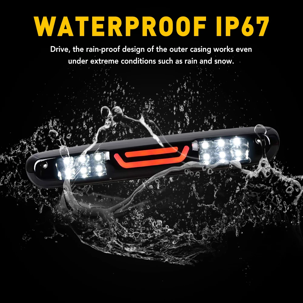 1Pcs LED 3rd Third Brake Light Red White Fit For Chevy Silverado 1500 2500 HD 3500 HD 2007-2013 For GMC Sierra 1500 2500 HD Brake Lamp