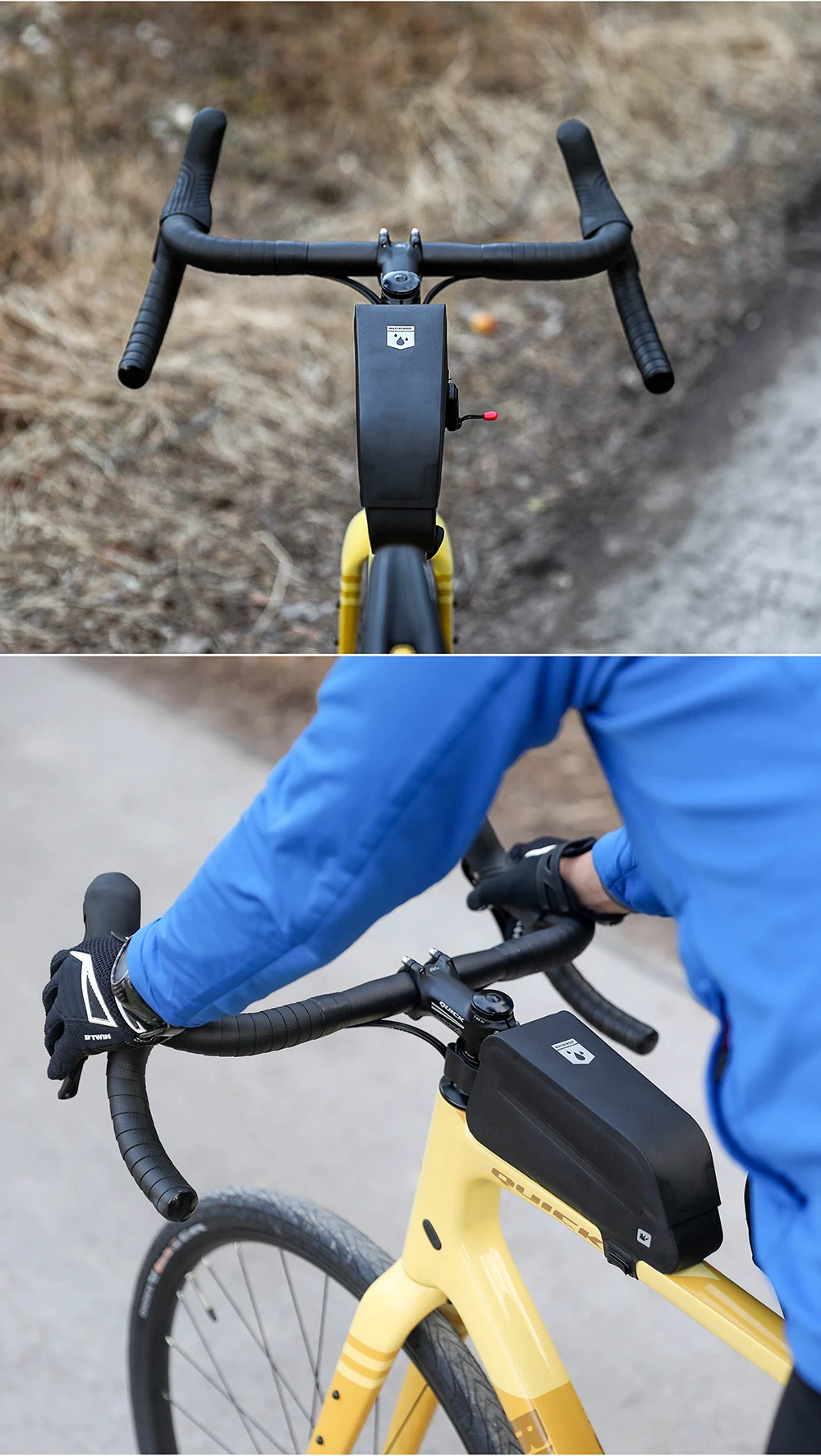 Rhinowalk Bicycle Top Tube Bag Waterproof Bike Front Frame Bag Fit MTB Road Bike Large Capacity Pannier Cycling Accessories