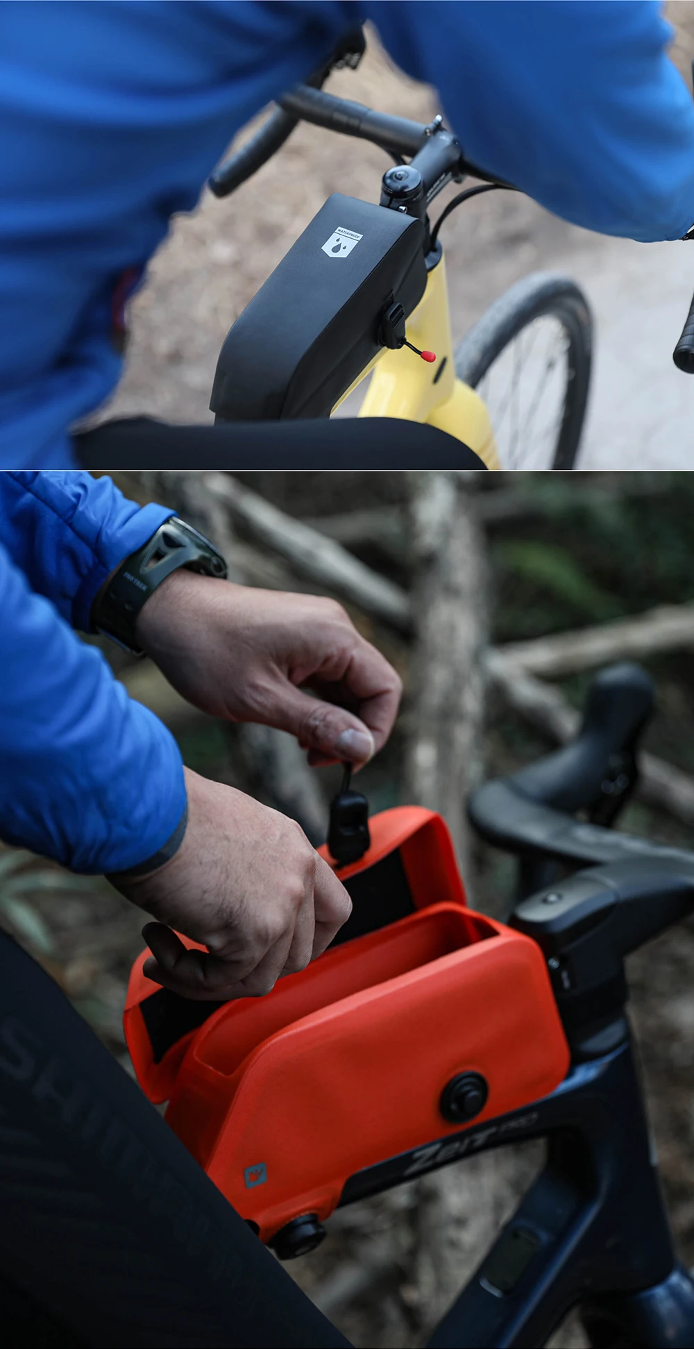 Rhinowalk Bicycle Top Tube Bag Waterproof Bike Front Frame Bag Fit MTB Road Bike Large Capacity Pannier Cycling Accessories