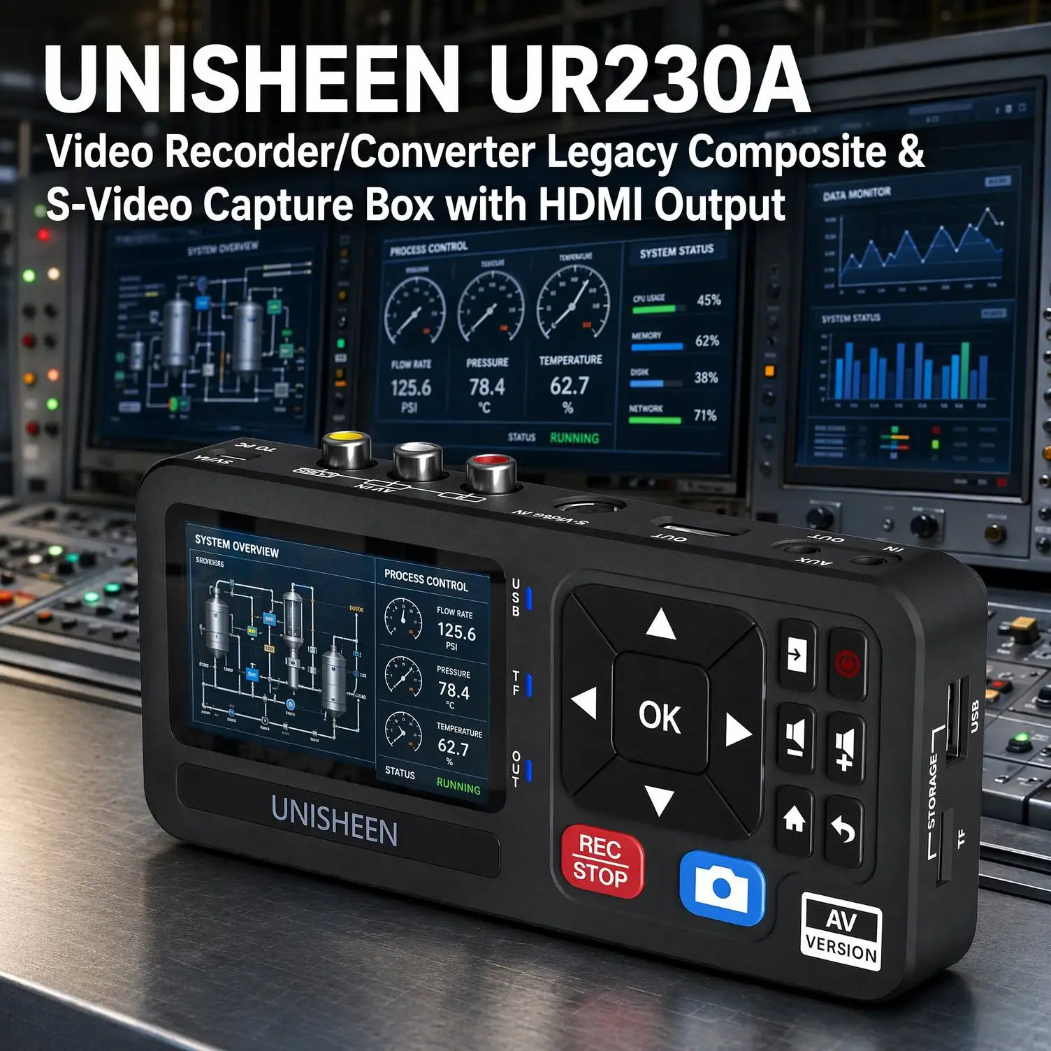 UNISHEEN VHS Tape to Digital Converter 1080p High Quality DVD Camcorder Recorder Cassette MP3 Converter