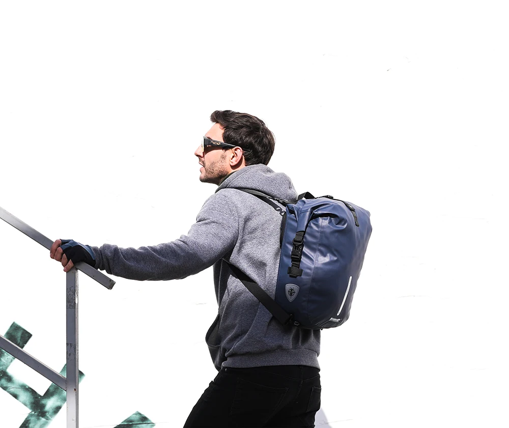 Rhinowalk Bike Pannier Bag 20L Waterproof Rear Rack Black Travel Cycling Bag Shoulder Bag backpack Bicycle Side Storage Bag