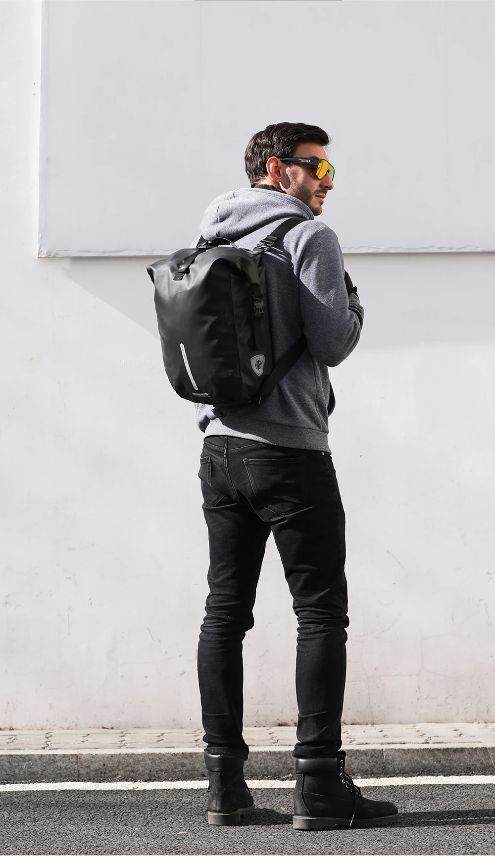 Rhinowalk Bike Pannier Bag 20L Waterproof Rear Rack Black Travel Cycling Bag Shoulder Bag backpack Bicycle Side Storage Bag