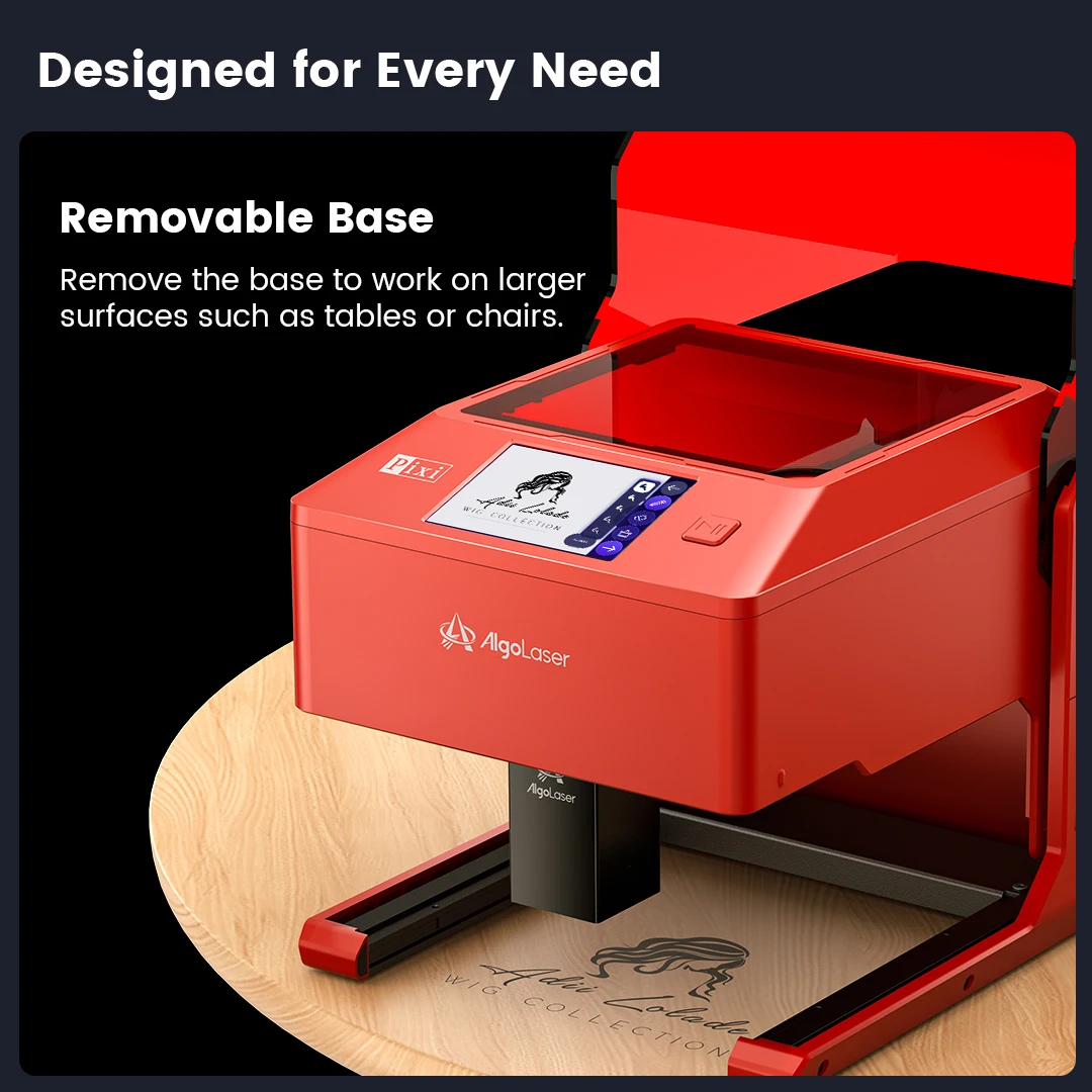 AlgoLaser PIXI Laser Engraver 3W/5W/10W Fully Enclosed Laser Engraving Machine 3.5 Inch Touch Screen Portable DIY Wood Leather Acrylic Cutter Commercial Custom Art Marking Tool