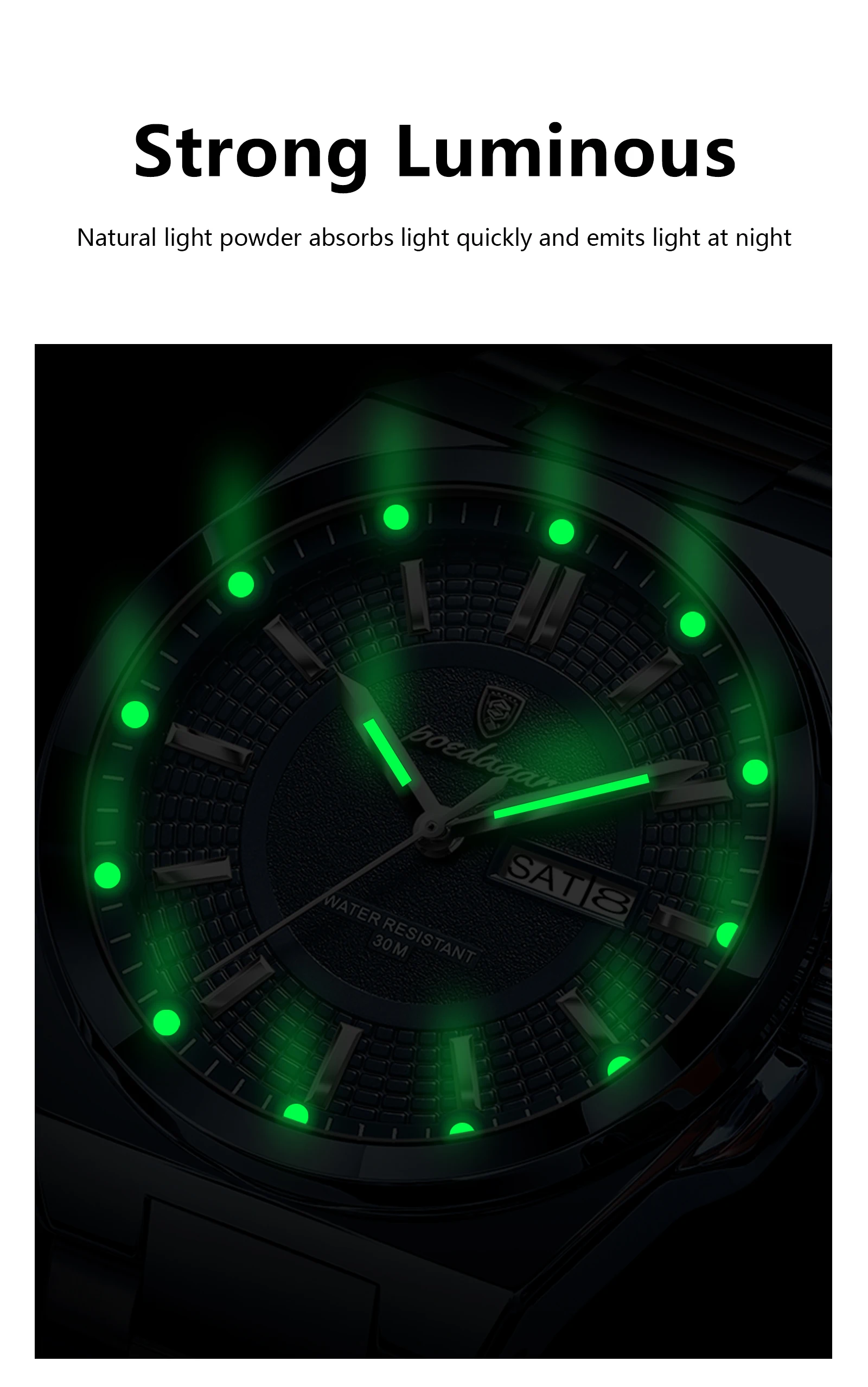 POEDAGAR Original Business Quartz Men Wristwatch High Quality Stainless Steel Waterproof Luminous Stylish Man Watch Date Week Fashion Casual Men's Watches