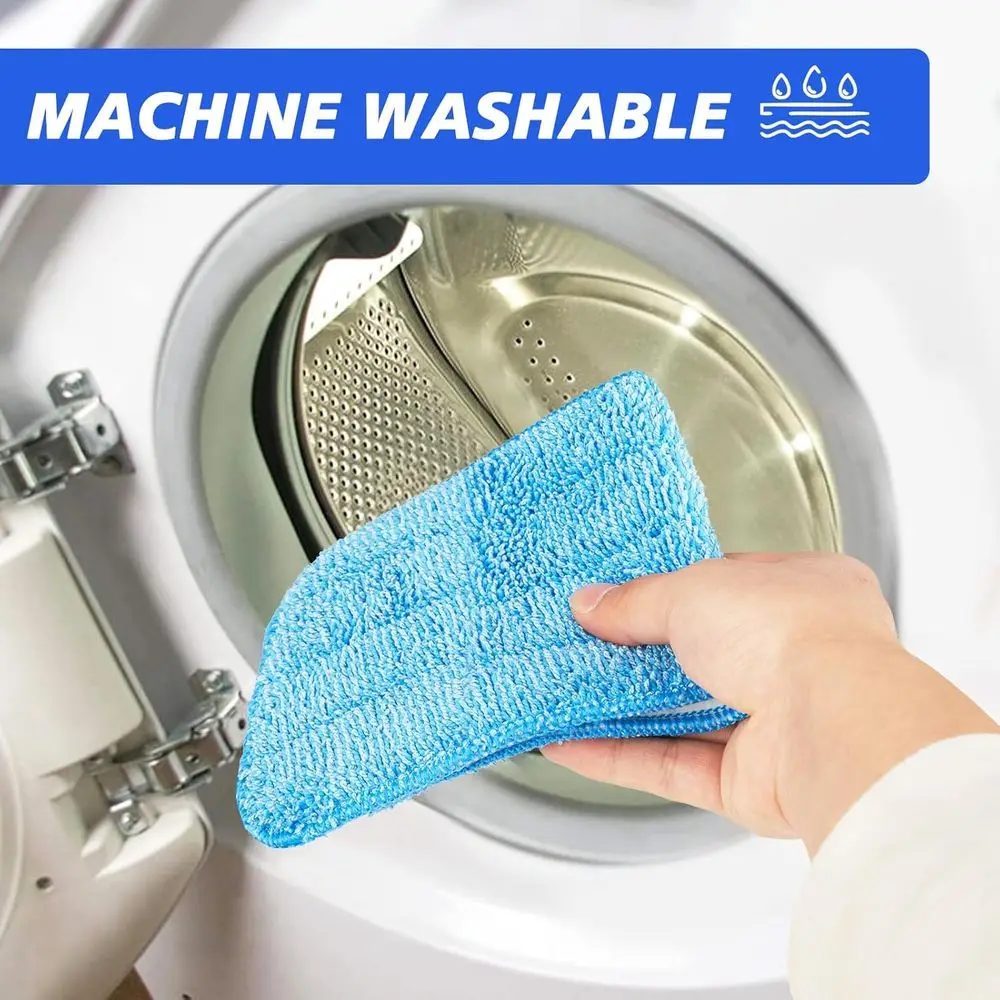 17.5 Microfiber Floor Cleaning Mop with Stainless Steel Handle, 2 Washable Pads for Wet and Dust Mopping on Hardwood, Vinyl, Lam