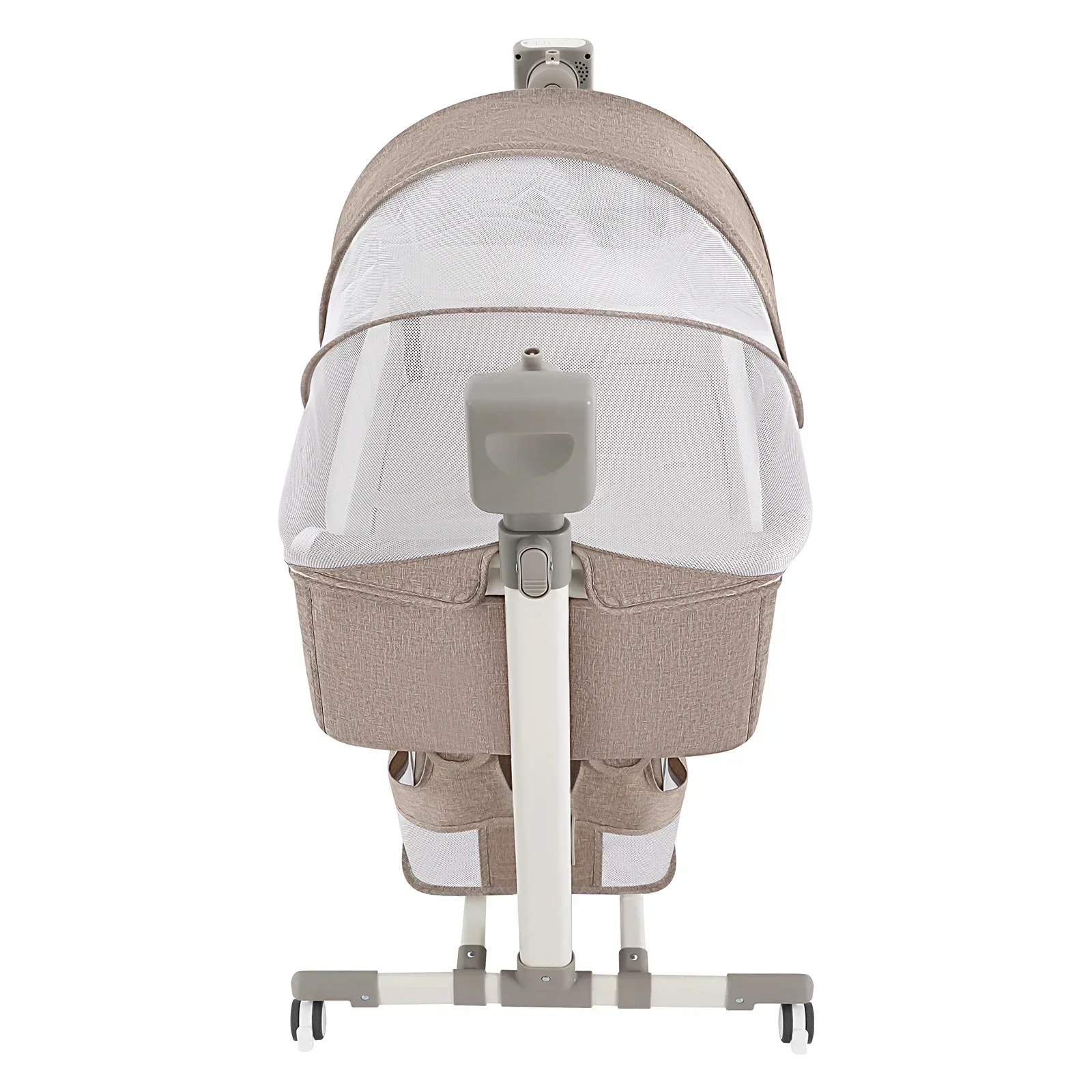 Smart Electric Baby Bassinet Bedside Sleeper with Music Play,Automatic Cradle with 3 Speed Timing and 5 Speed Wobbling,Portable Baby Bed Height Adjustable Crib,with Nets+Mattresses