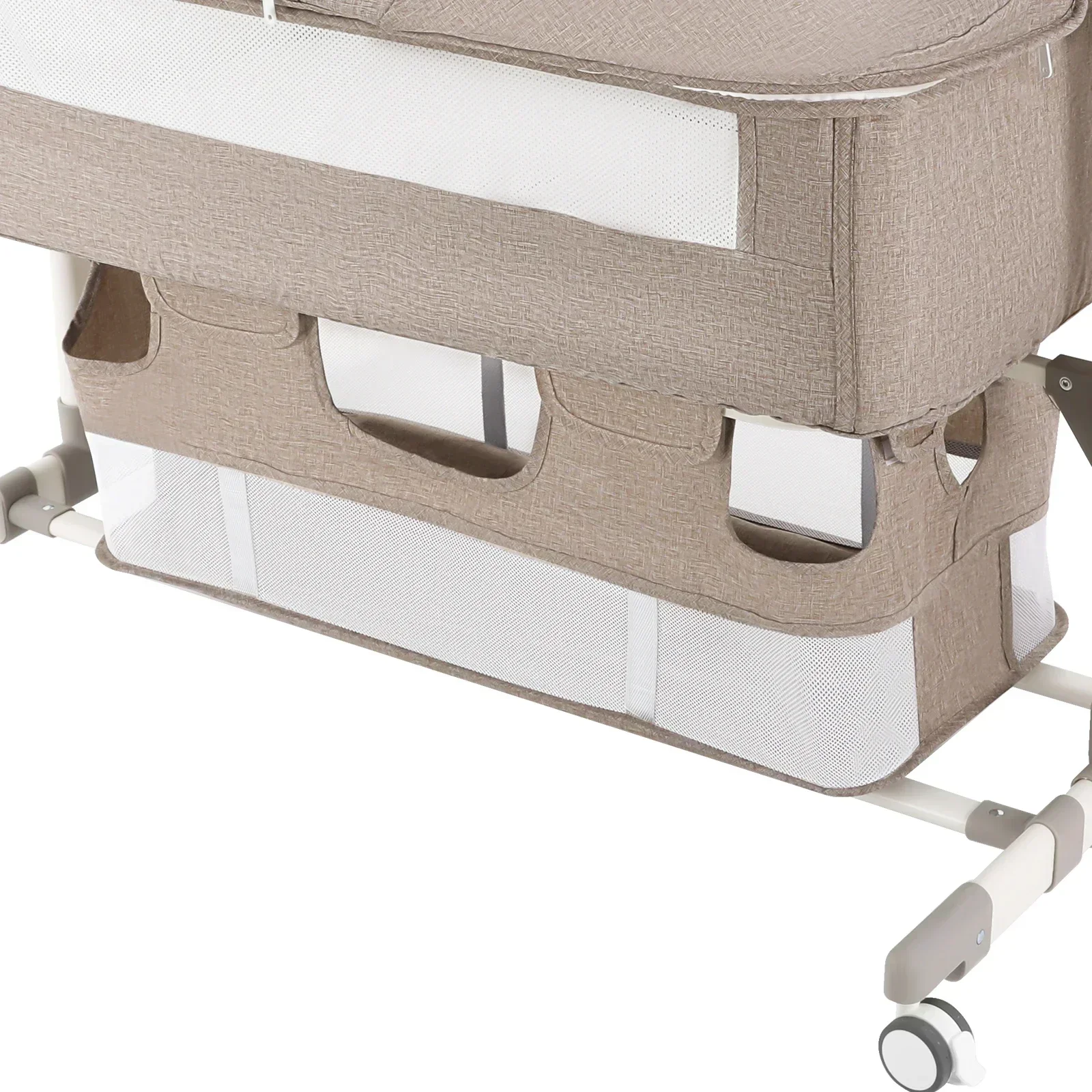 Smart Electric Baby Bassinet Bedside Sleeper with Music Play,Automatic Cradle with 3 Speed Timing and 5 Speed Wobbling,Portable Baby Bed Height Adjustable Crib,with Nets+Mattresses