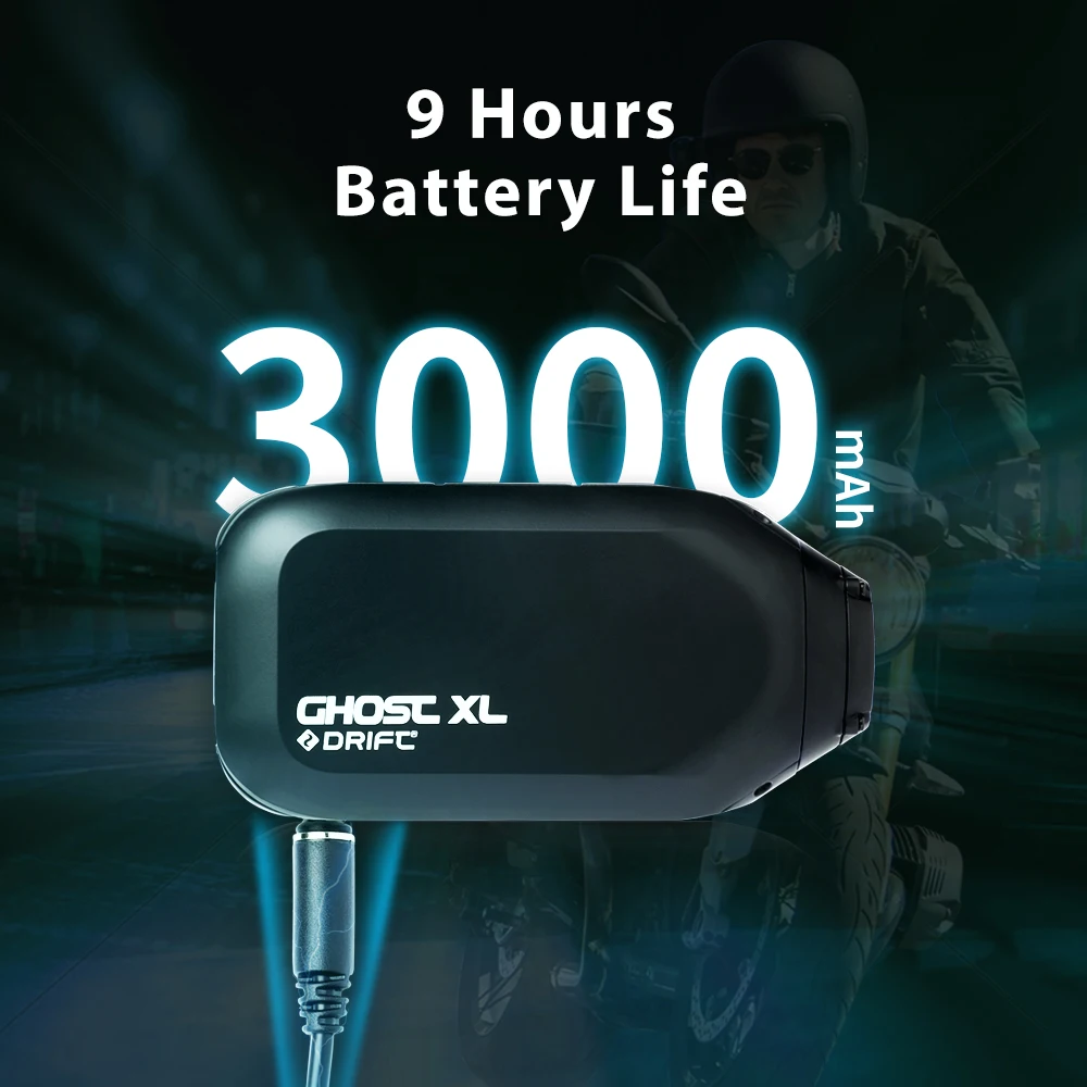 Drift Ghost XL Sport Action Camera 1080P WiFi 9 Hours Battery Life IPX7 Waterproof Wearable Live Stream Vlog Motorcycle Bicycle,Sport Action DV, APP Control,Perfect for motorcycles, mountain bikes, e-bikes, skateboards and all outdoor riding sports