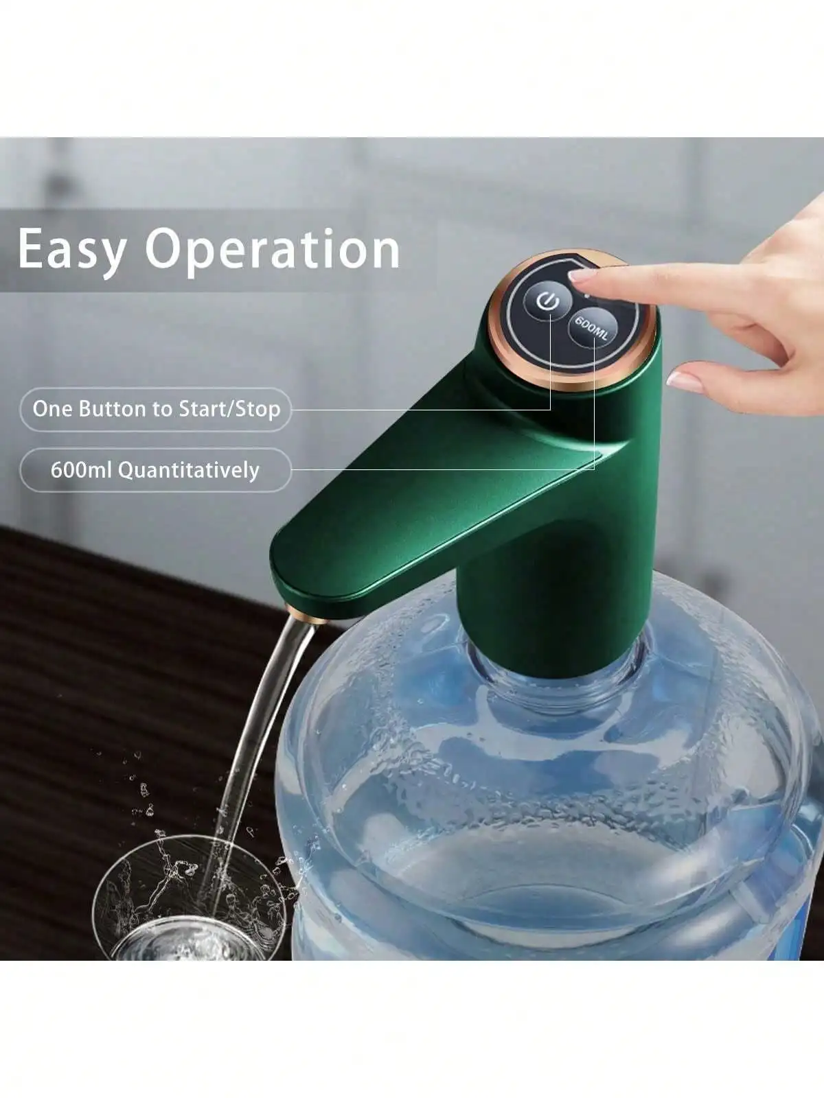 Automatic Drinking Water Pump, Smart USB Portable Water Bottle Dispenser With USB Electric Charging And Automatic Off Switch