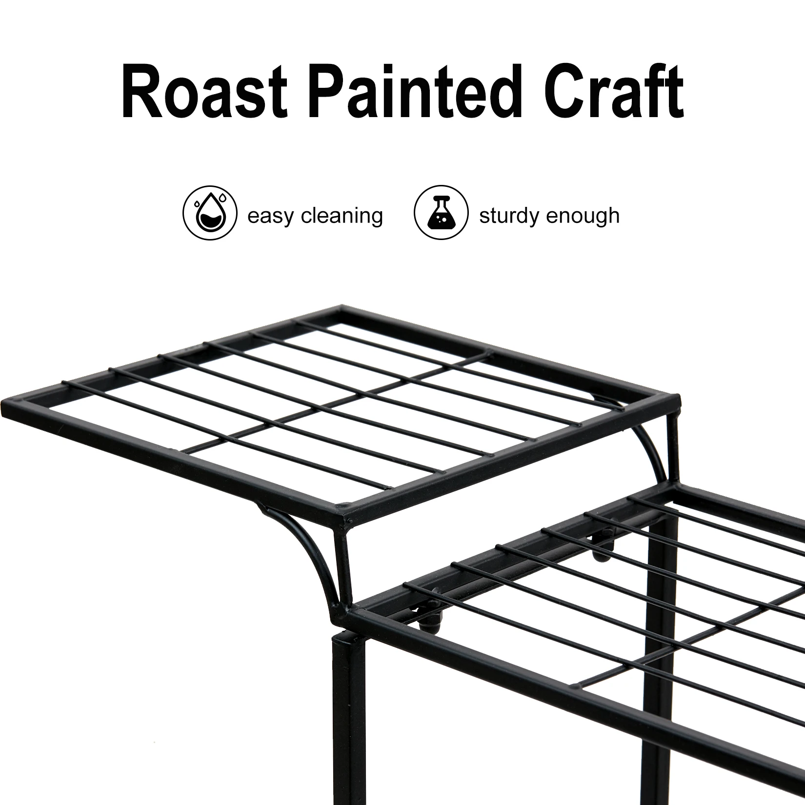 Garden Cart Stand Flower Pot Holder Display Rack Home Plant Stand - Multi-Functional Garden Storage Organizer