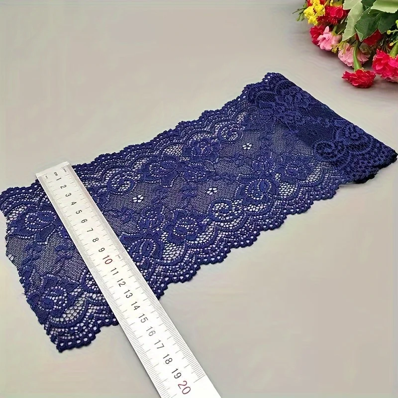 Length 1 Yard Luxury Thickened Soft Elastic 15CM Wide Lace Trim - Perfect for Craftsmanship and Sewing - Ideal for Underwear, Skirts and Dresses - High Quality Fabric with Delicate Lace Ribbon Design