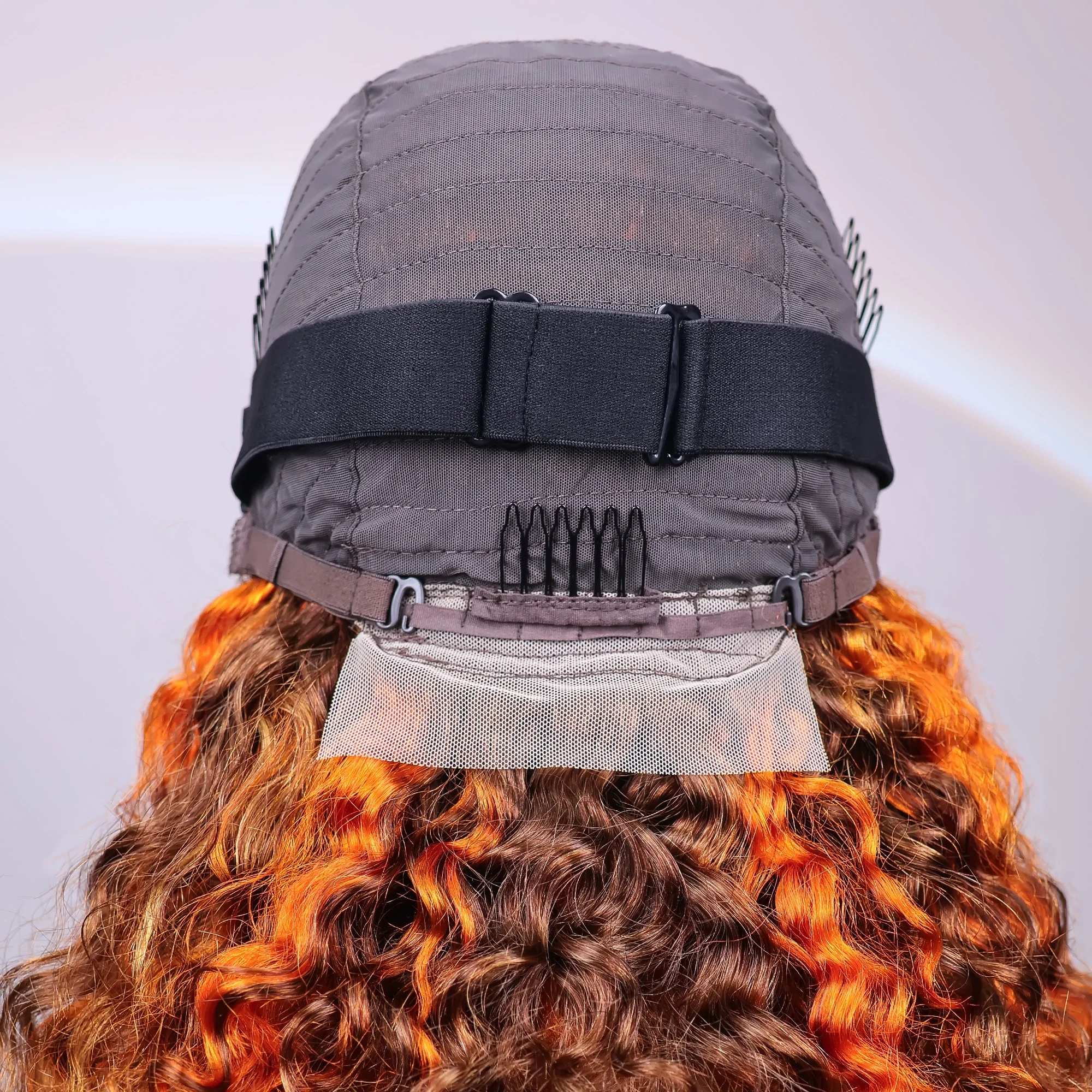 13x4 Lace Front Human Hair Wig Water Wave Short Bob Curly Wigs 4/350 Highlight Ombre Ginger Orange 200 Density for Black Women