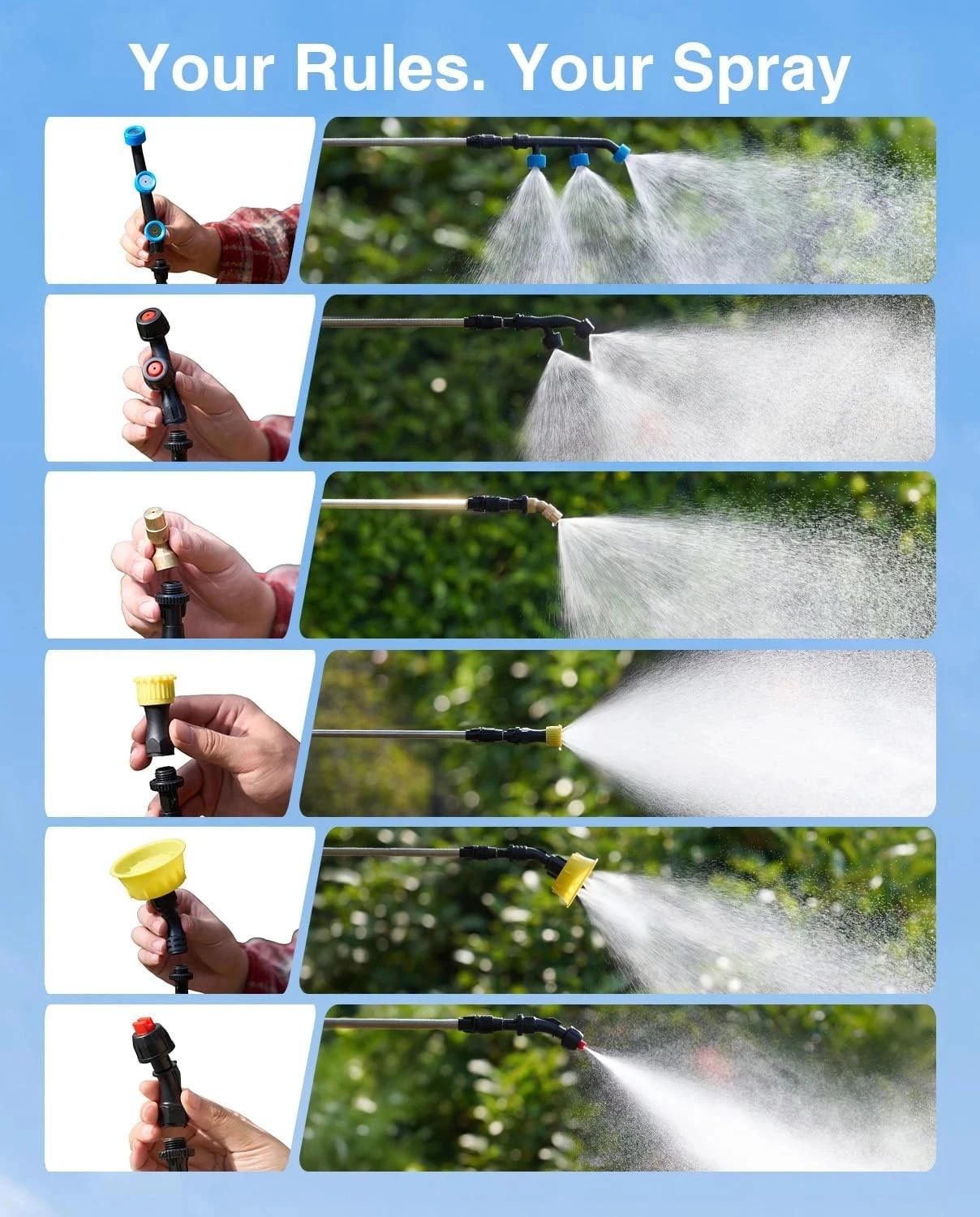 TaskStar Battery Powered Backpack Sprayer 100 PSI Electric Garden Sprayer 16L Knapsack Sprayer with Telescopic Wand 6 Nozzles 2*2.0Ah Battery for Weeding and Pest Control
