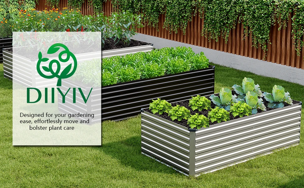 Galvanized Steel Raised Garden Bed Kit for Outdoor Patio, 12x2x2ft Large Rectangular Metal Planter Box, Deep Root Planter for Vegetables, Flowers, Herbs - Black
