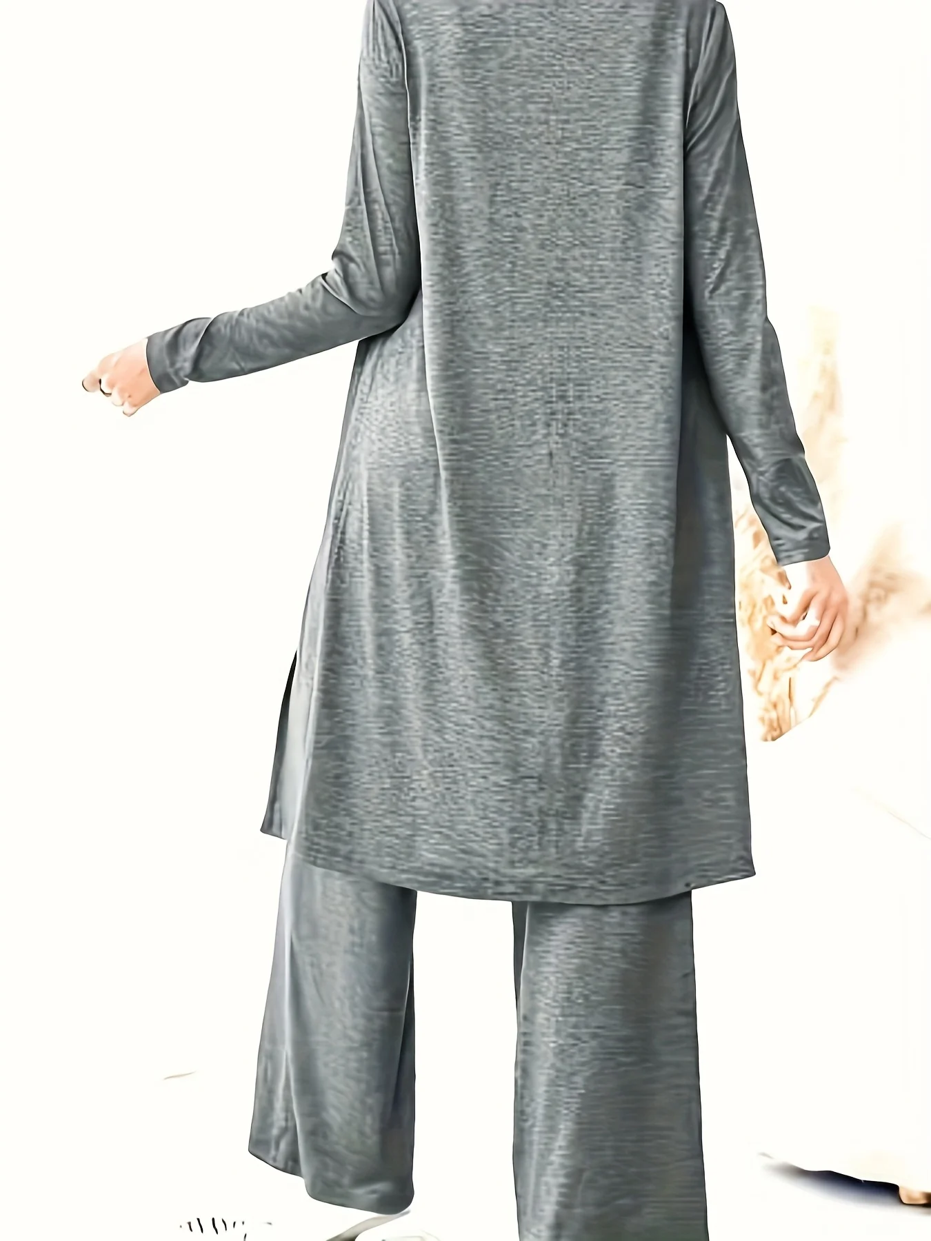 Plus Size Women 3 Piece Outfit Set, Long Sleeve Open Front Cardigan + Tank Top + Wide Leg Pants Loungewear