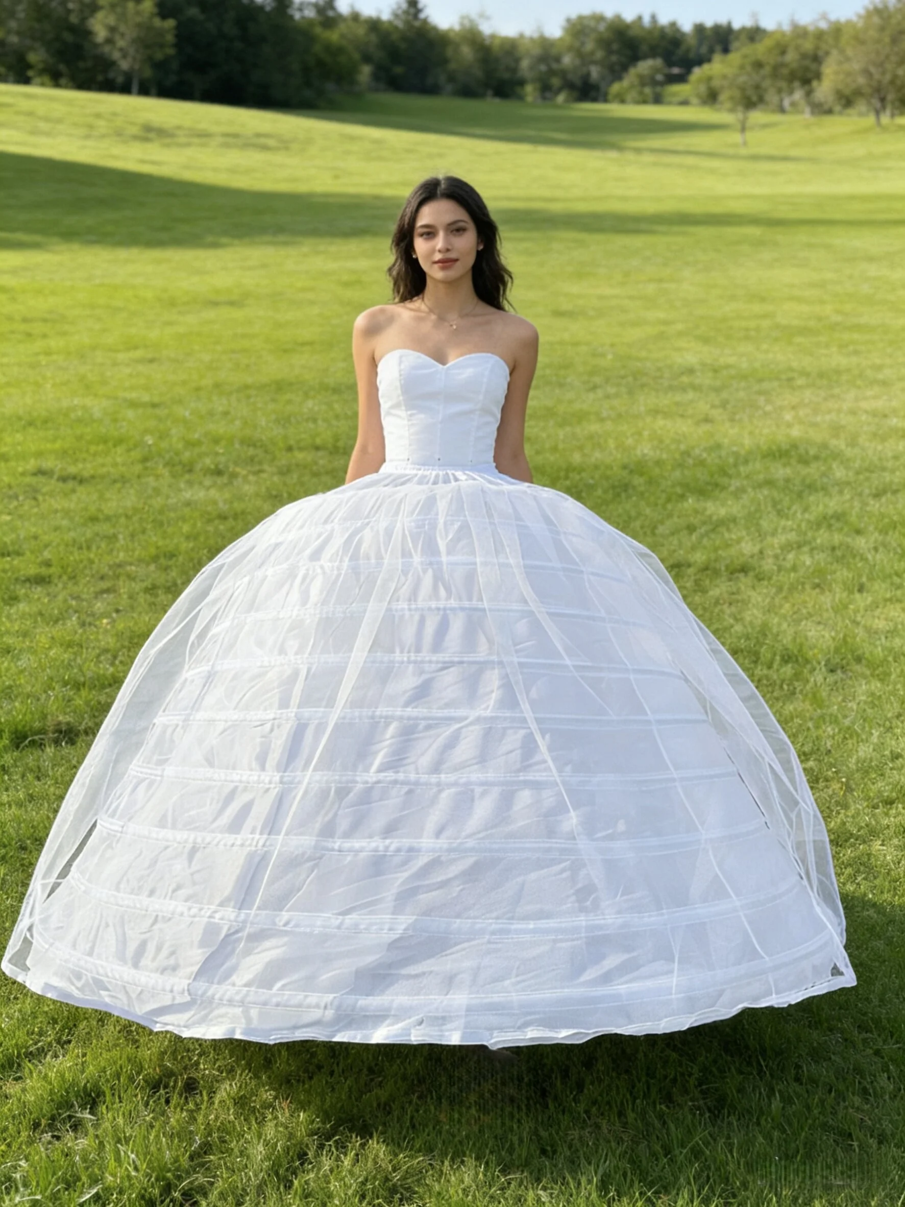2026 New Hot 10 Hoops One Layer Of Mesh Big White Petticoat Super Fluffy Crinoline Slip Underskirt For Wedding Dress Bridal Gown In Stock