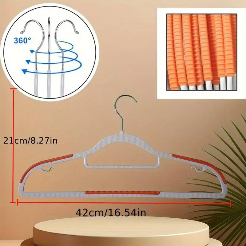 20/50/100 Pack Combo Heavy Duty Non-Slip No-Mark Plastic Clothes Hangers, Anti-Crack Anti-Bend Clothing Racks, Multi-Functional Indoor Storage & Laundry Drying Organizer for Large Family