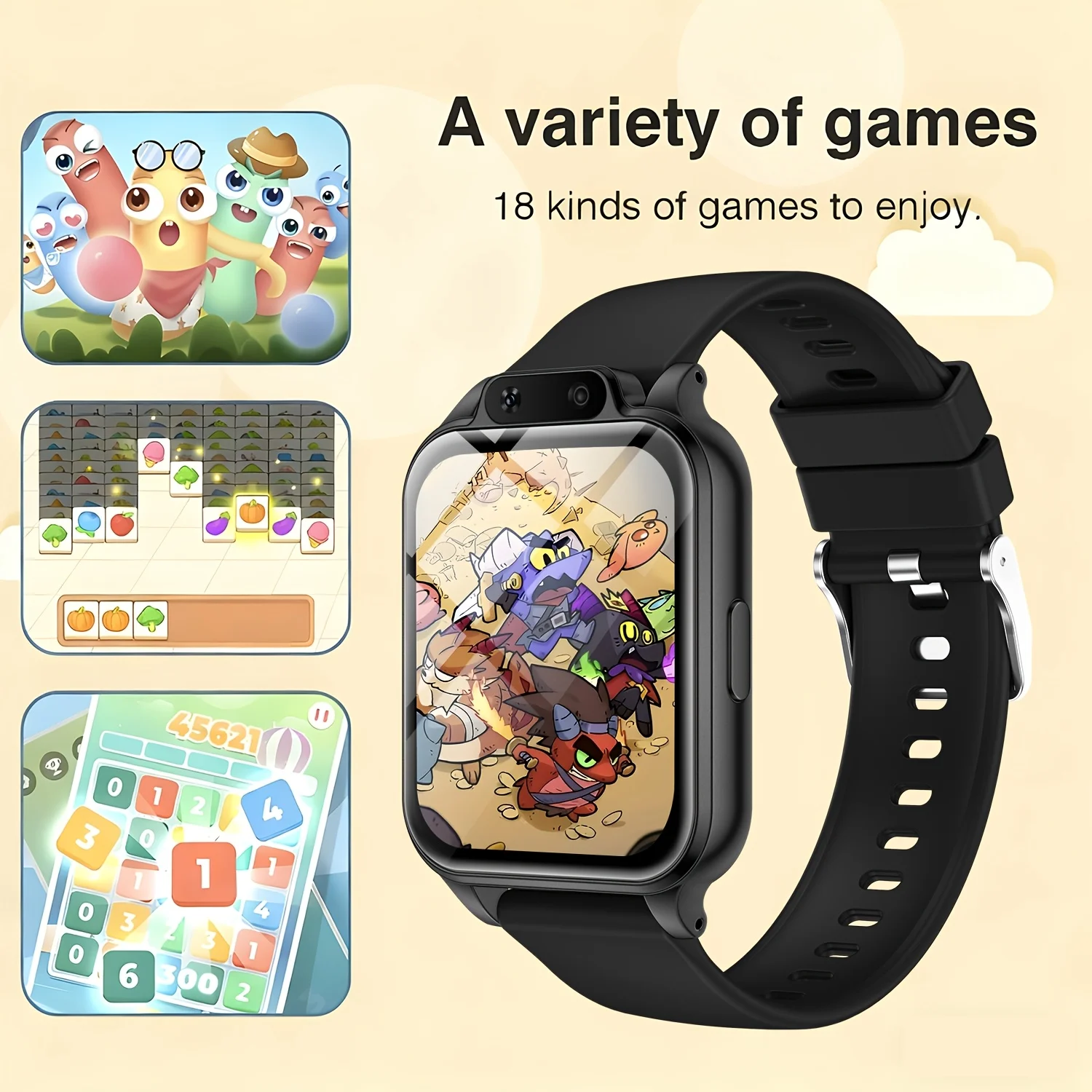 A Smartwatch Featuring A Front-Facing Camera, Multiple Engaging Educational Games,Weather Forecasts, Alarms, Suitable for Both Boys and Girls for Everyday Use and School, Making It A Comforting Option for Parents