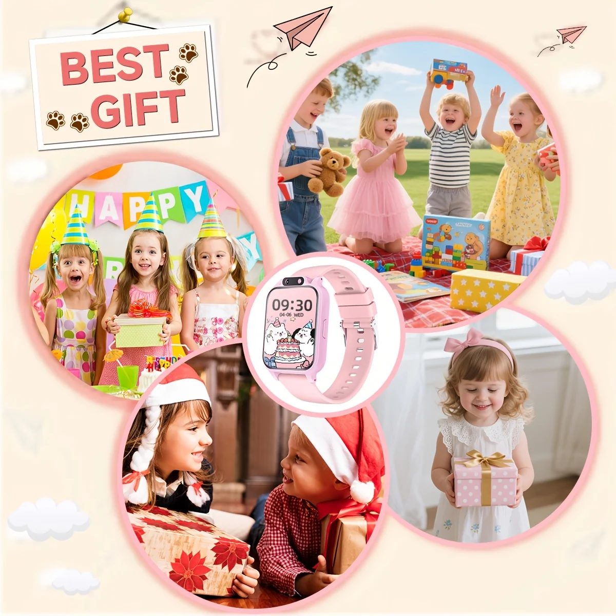 A Smartwatch Featuring A Front-Facing Camera, Multiple Engaging Educational Games,Weather Forecasts, Alarms, Suitable for Both Boys and Girls for Everyday Use and School, Making It A Comforting Option for Parents