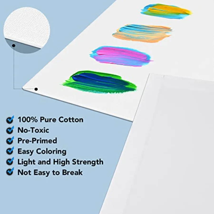 es for Painting Painting with 9x12, 8x10, 4x6, Canvas Panels for Oil Paint, Watercolor, Acrylic Paint, Gouache and Tempera