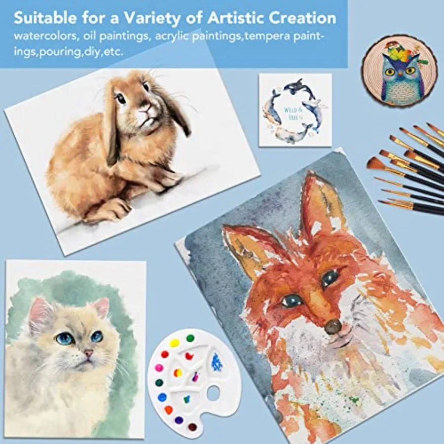 es for Painting Painting with 9x12, 8x10, 4x6, Canvas Panels for Oil Paint, Watercolor, Acrylic Paint, Gouache and Tempera