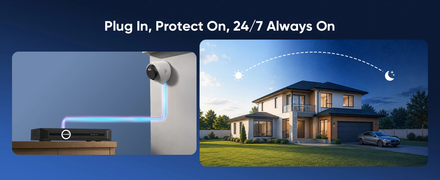 SANNCE 8MP PoE Security Camera Outdoor, 8CH NVR with 2.8mm 4K Home Surveillance Cameras, H.265 Two-Way Audio, AI Human Vehicle Detection, 128° Dual Light Night Vision CCTV Surveillance Camera ONVIF