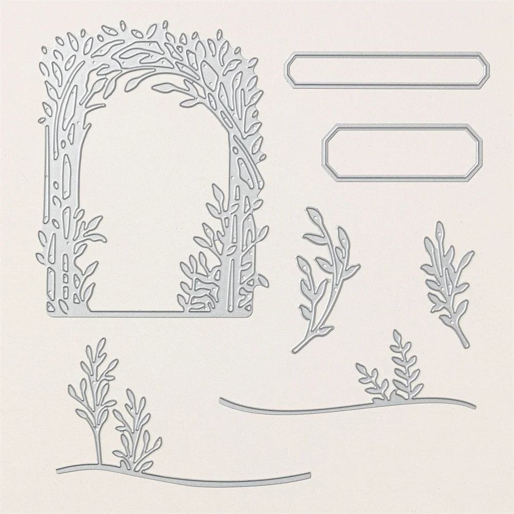 Trees and Lawns Bundles Clear Stamps and Cutting Dies For DIY Craft Making Card Photo Album Scrapbooking Decoration Craft Card