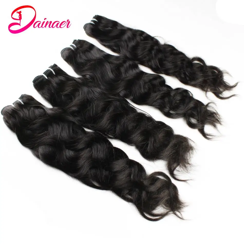 Brazilian Hair Weave Bundles Natural Wave Hair Bundles 3 PCS 100% Human Hair Bundles Natural Color Human Hair Extensions