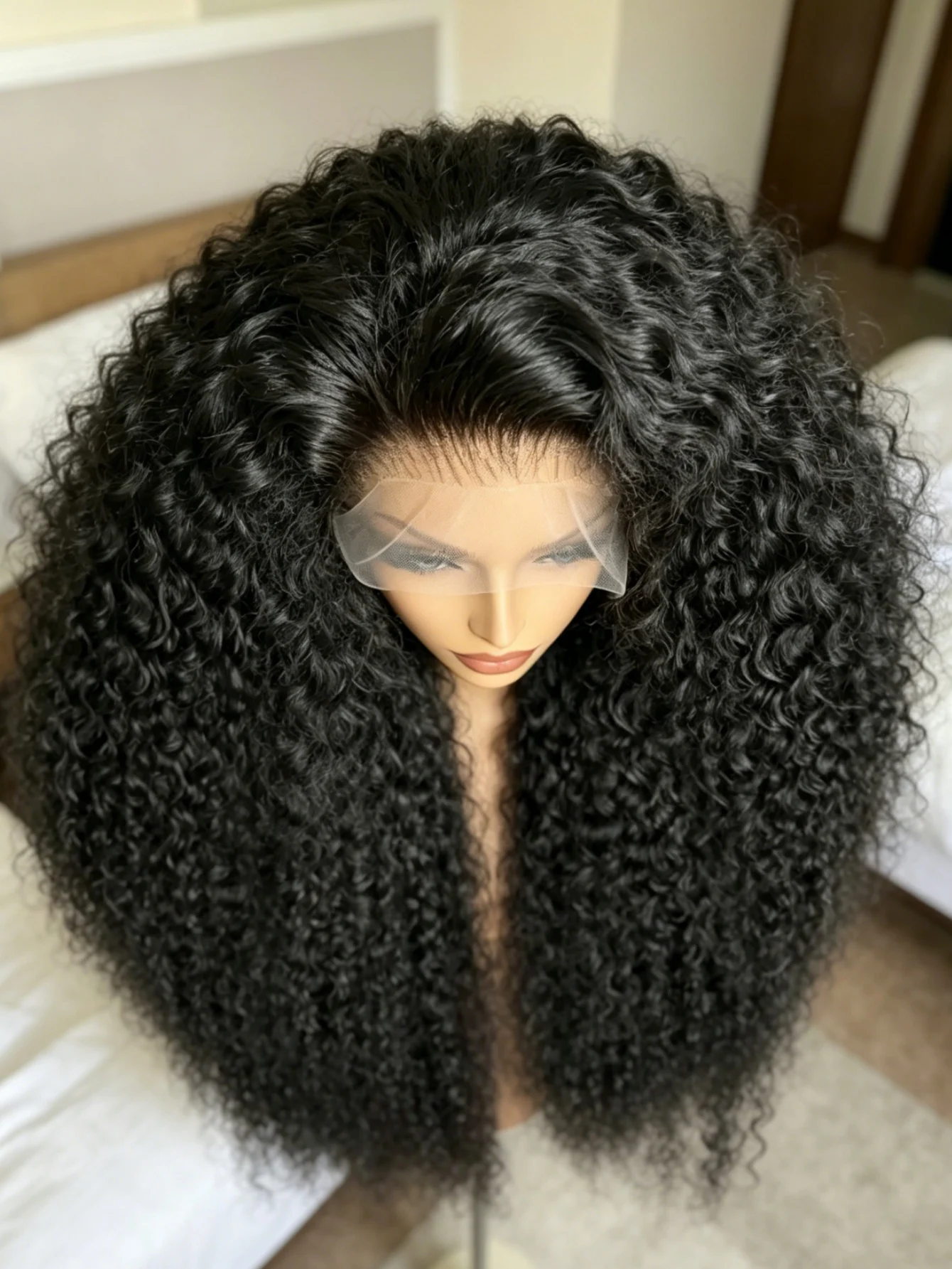 250% Density Curly Lace Front Wigs Human Hair Pre Plucked Curly Human Hair For Women 13x4 HD Transparent Deep Curly Glueless Human Hair Wig Pre Plucked With Baby Hair Natural Color Wear Beginner Friendly Soft and Health For Cosplay Party Gifts