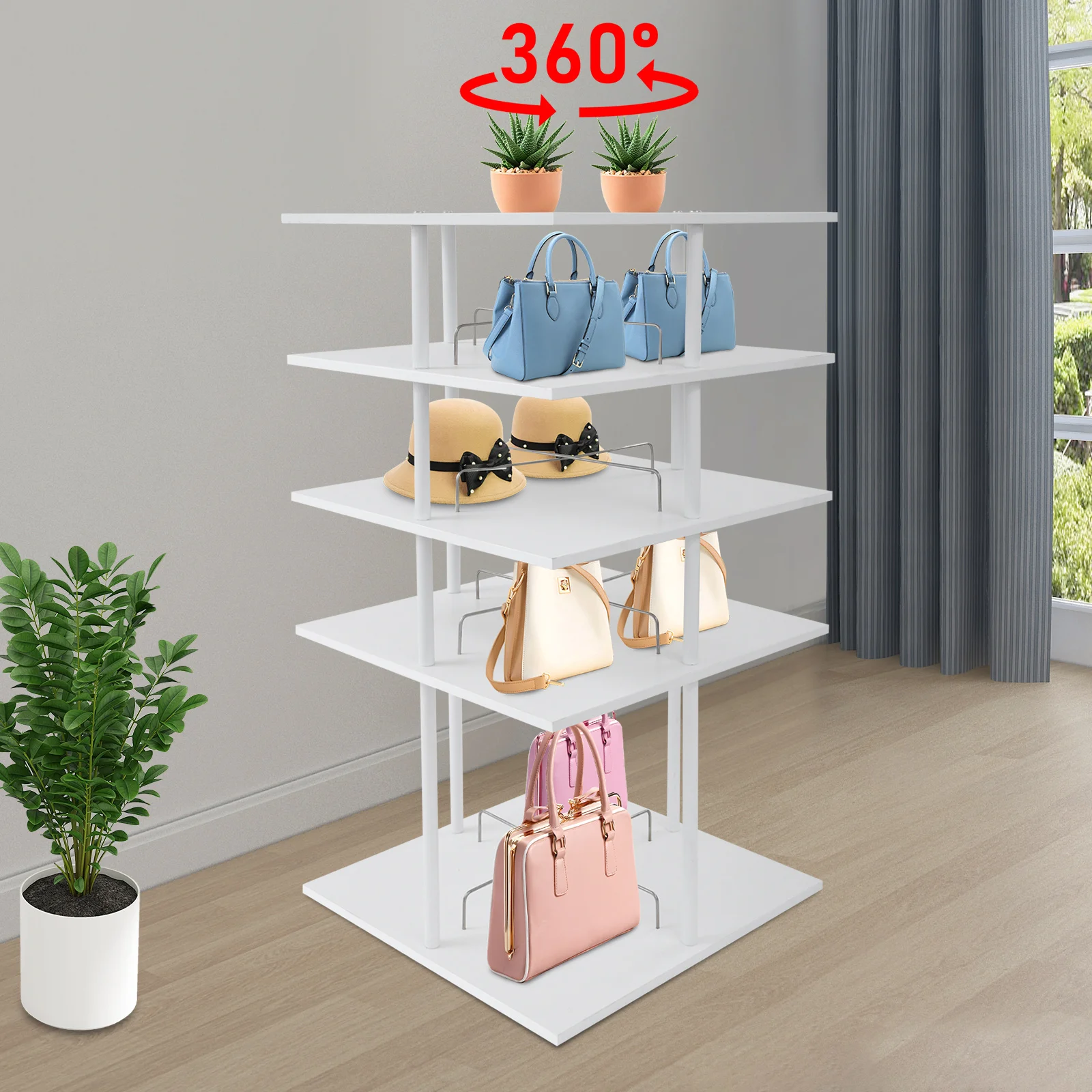 Multi-tier Shoe Storage Rack, Rotating Shoes Shelf Organizer, Shoe Rack, 360° Revolving Footwear Storage Tower for Apartment Hallway Shoe Shop Display