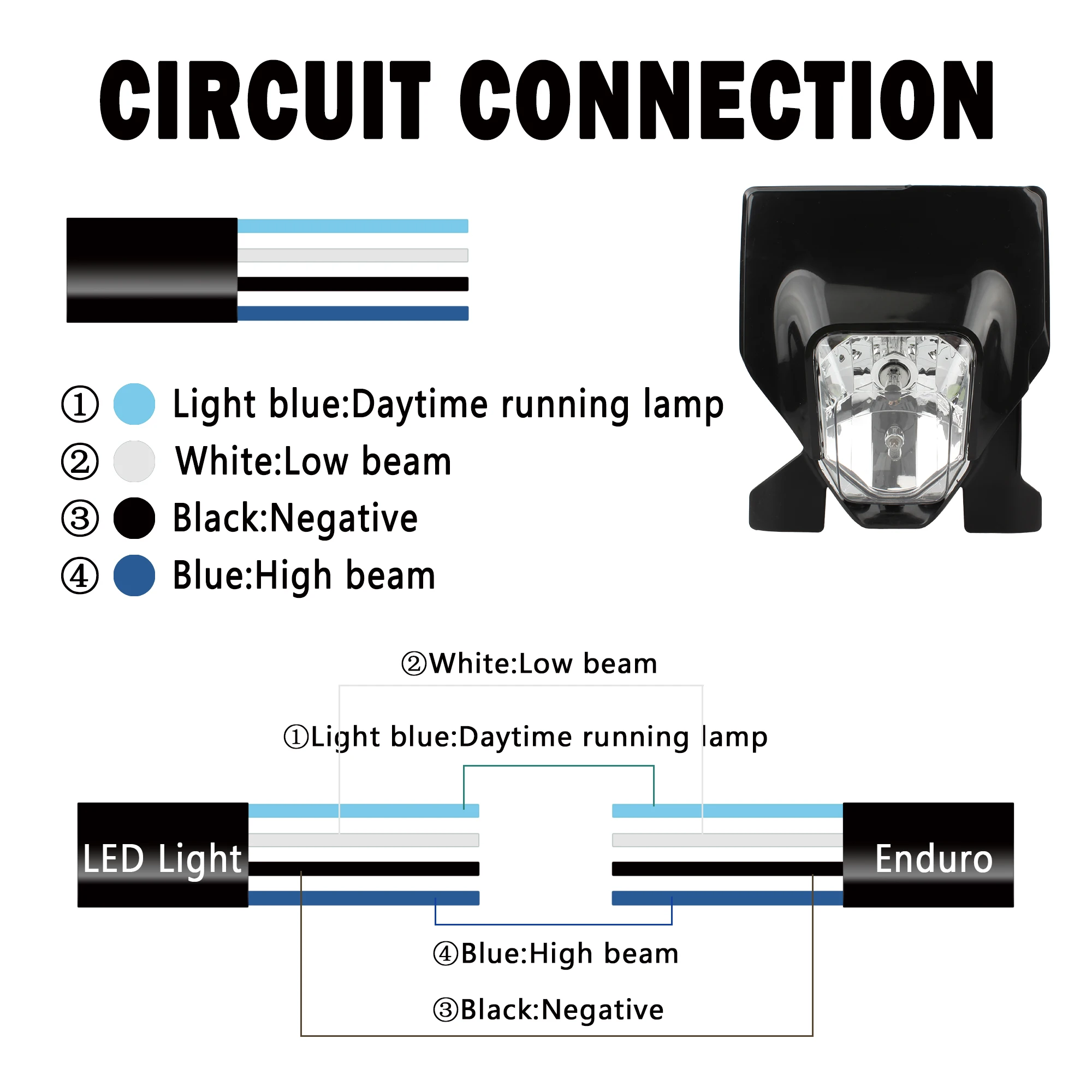 Motorcycle Headlight Light Wick Halogen Lamp For Husqvarna FE501 FE250 FE350 TE300i 2012-2023 Enduro Pit Dirt Bike Accessories
