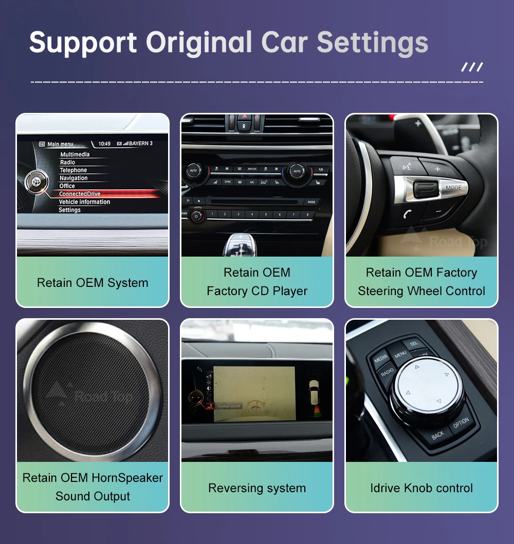 Road Top Linux Touch Screen For BMW X5 F15 F85 X6 F16 F86 2014-2016 Wireless Carplay Display Android Auto Car Multimedia Player