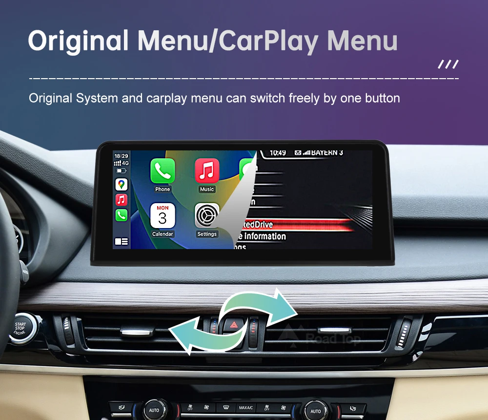 Road Top Linux Touch Screen For BMW X5 F15 F85 X6 F16 F86 2014-2016 Wireless Carplay Display Android Auto Car Multimedia Player