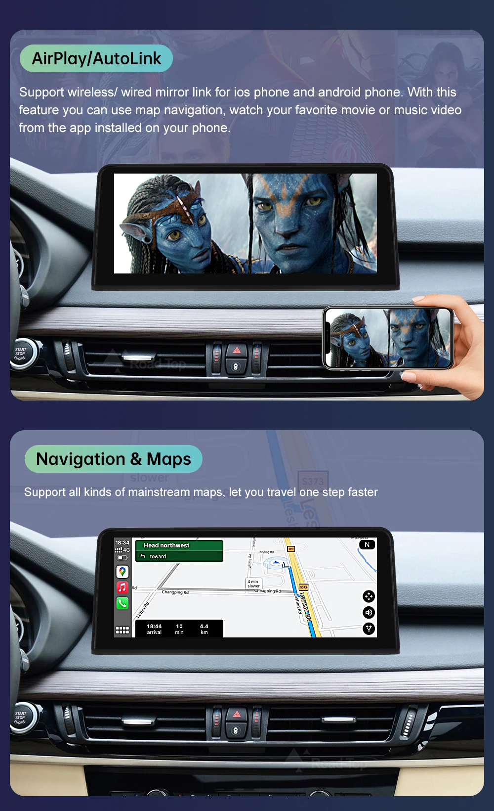 Road Top Linux Touch Screen For BMW X5 F15 F85 X6 F16 F86 2014-2016 Wireless Carplay Display Android Auto Car Multimedia Player