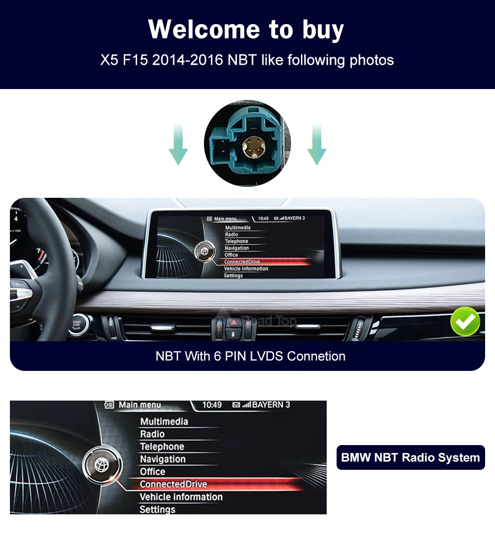 Road Top Linux Touch Screen For BMW X5 F15 F85 X6 F16 F86 2014-2016 Wireless Carplay Display Android Auto Car Multimedia Player
