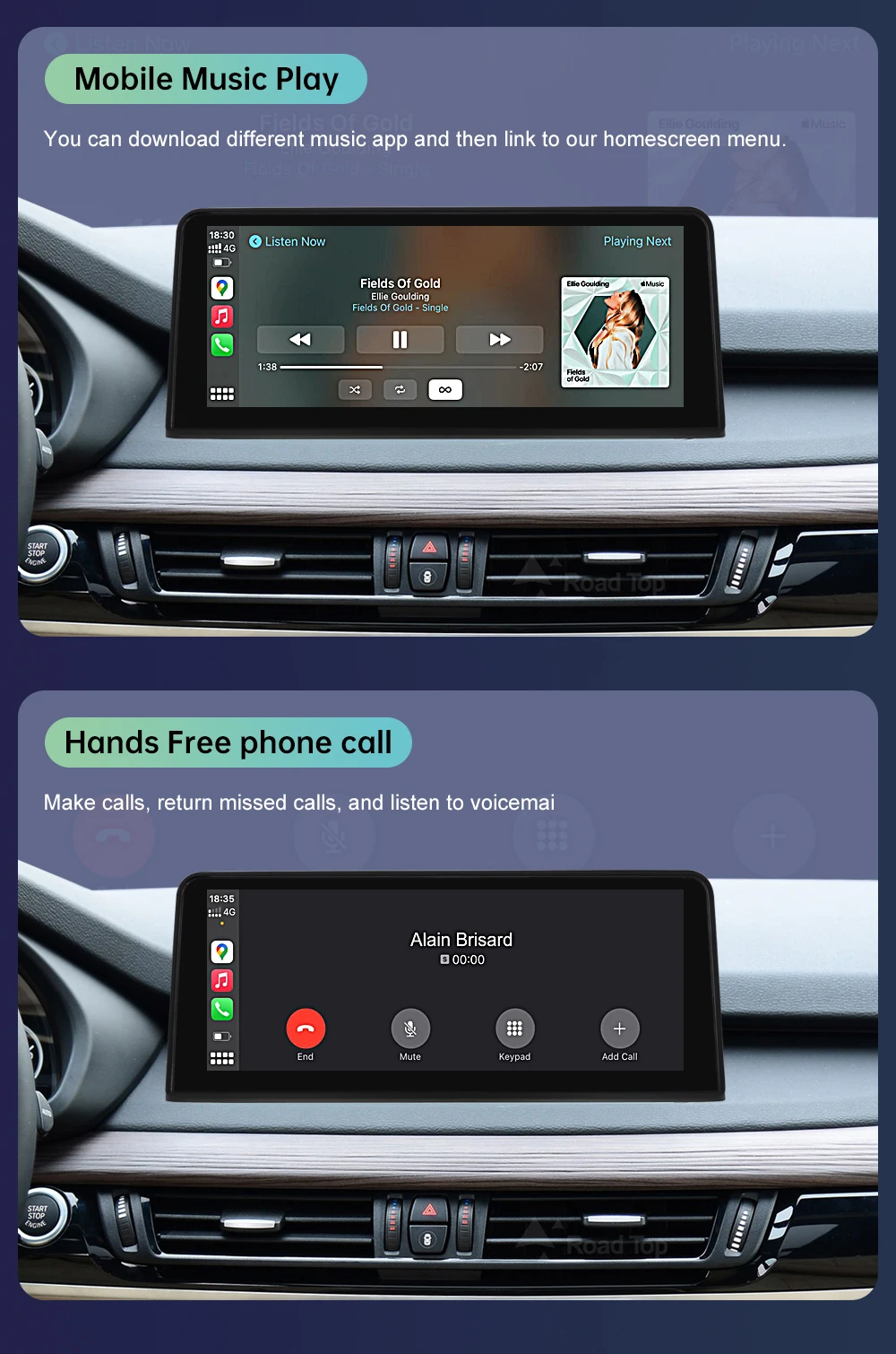 Road Top Linux Touch Screen For BMW X5 F15 F85 X6 F16 F86 2014-2016 Wireless Carplay Display Android Auto Car Multimedia Player