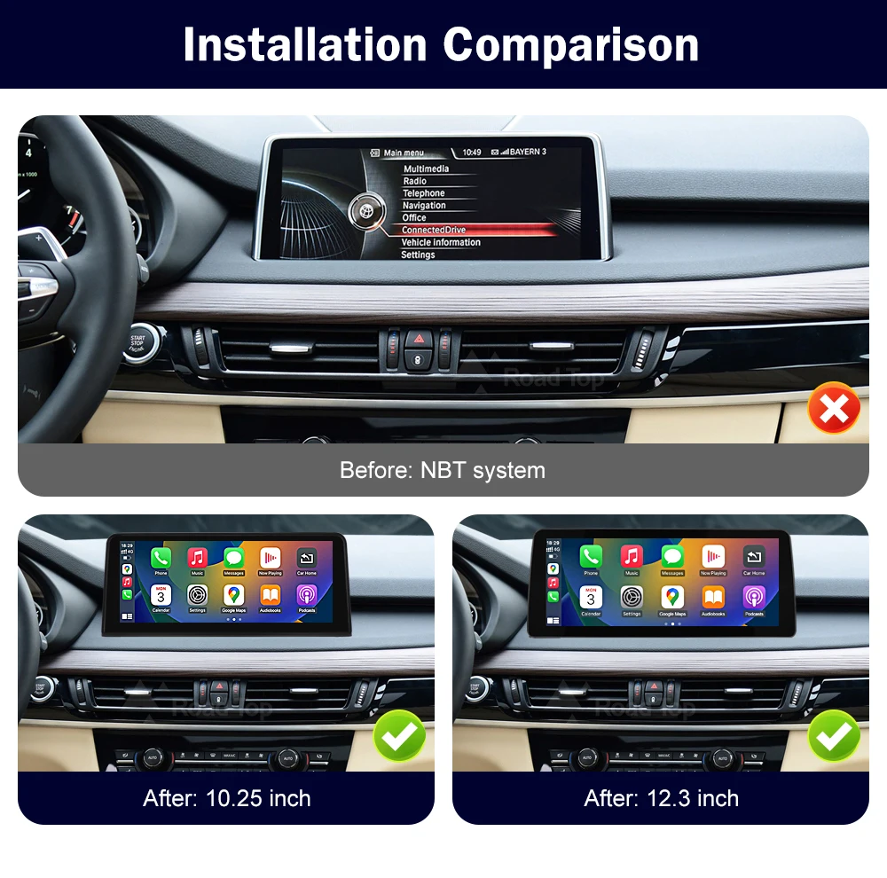 Road Top Linux Touch Screen For BMW X5 F15 F85 X6 F16 F86 2014-2016 Wireless Carplay Display Android Auto Car Multimedia Player